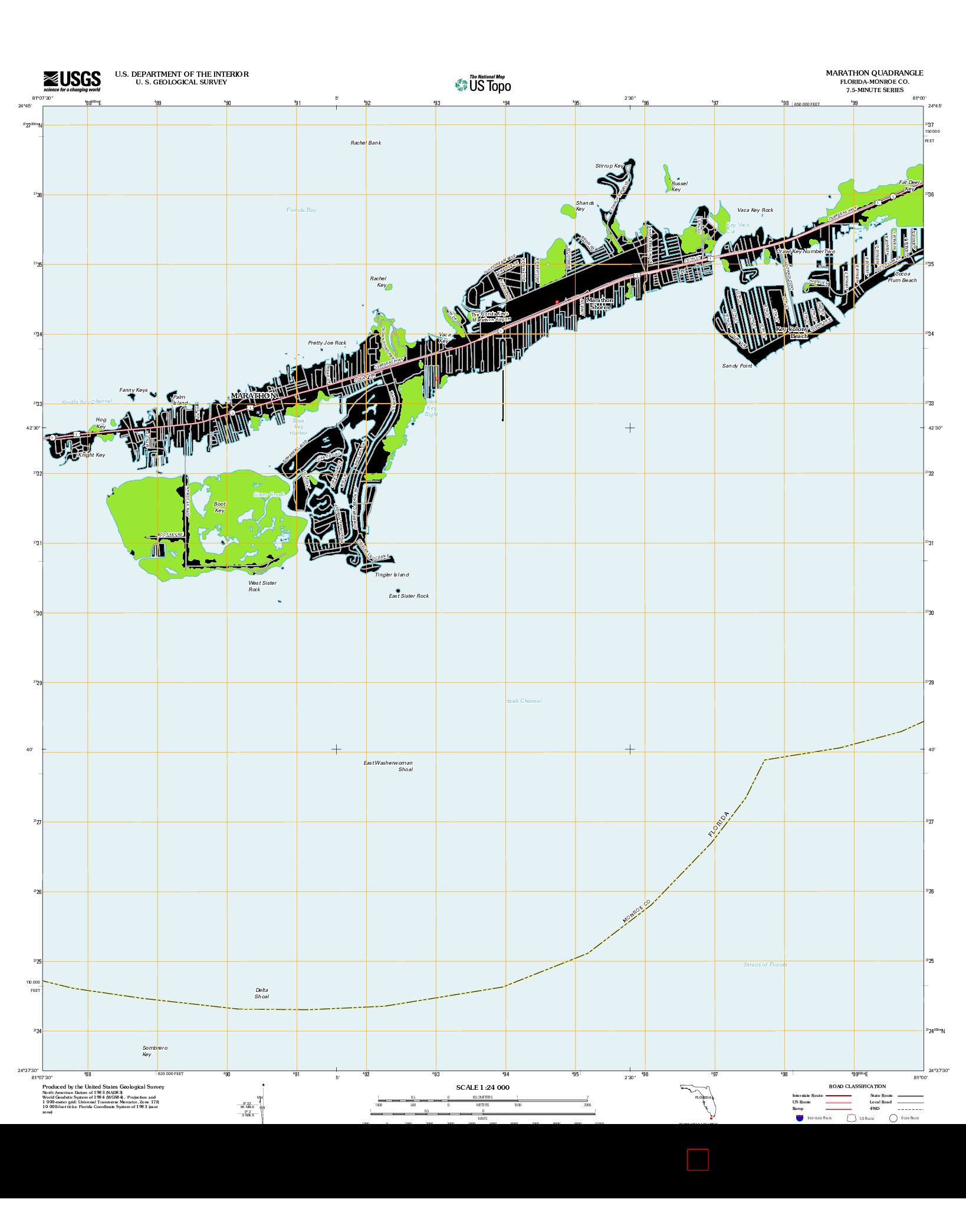 USGS US TOPO 7.5-MINUTE MAP FOR MARATHON, FL 2012