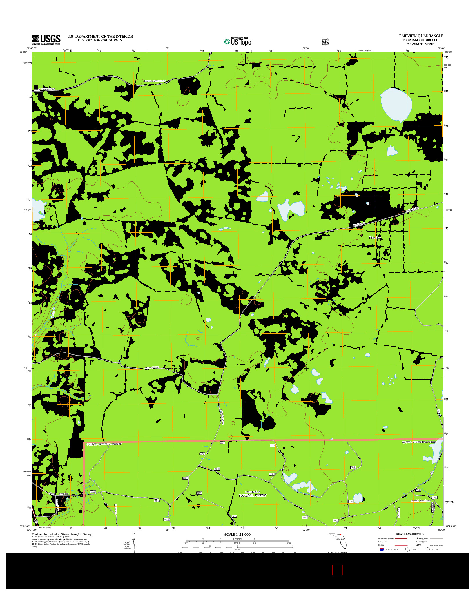 USGS US TOPO 7.5-MINUTE MAP FOR FAIRVIEW, FL 2012