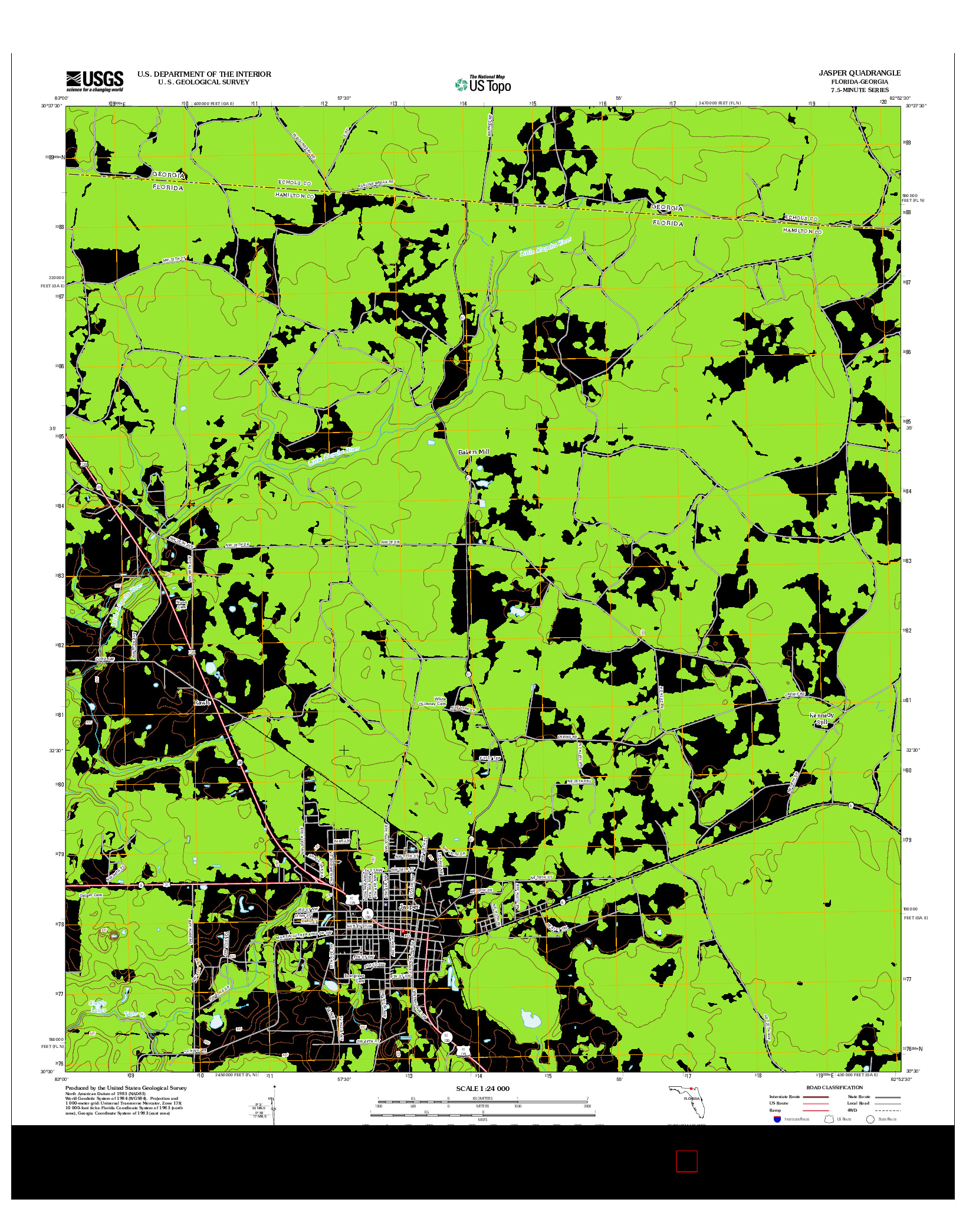 USGS US TOPO 7.5-MINUTE MAP FOR JASPER, FL-GA 2012