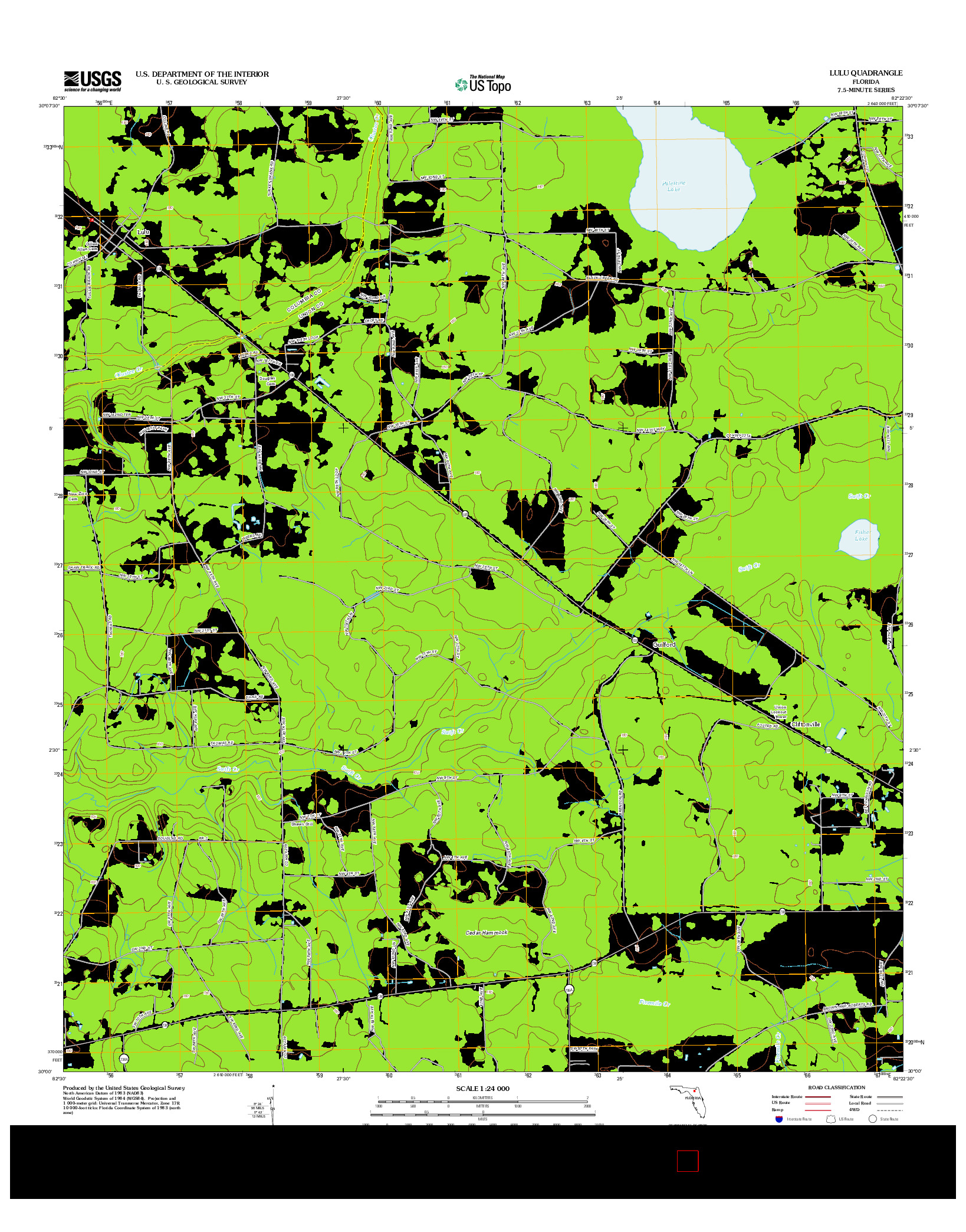 USGS US TOPO 7.5-MINUTE MAP FOR LULU, FL 2012