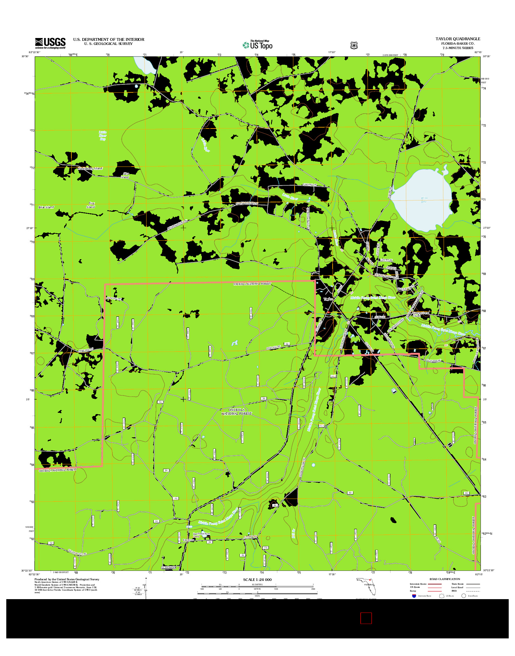 USGS US TOPO 7.5-MINUTE MAP FOR TAYLOR, FL 2012