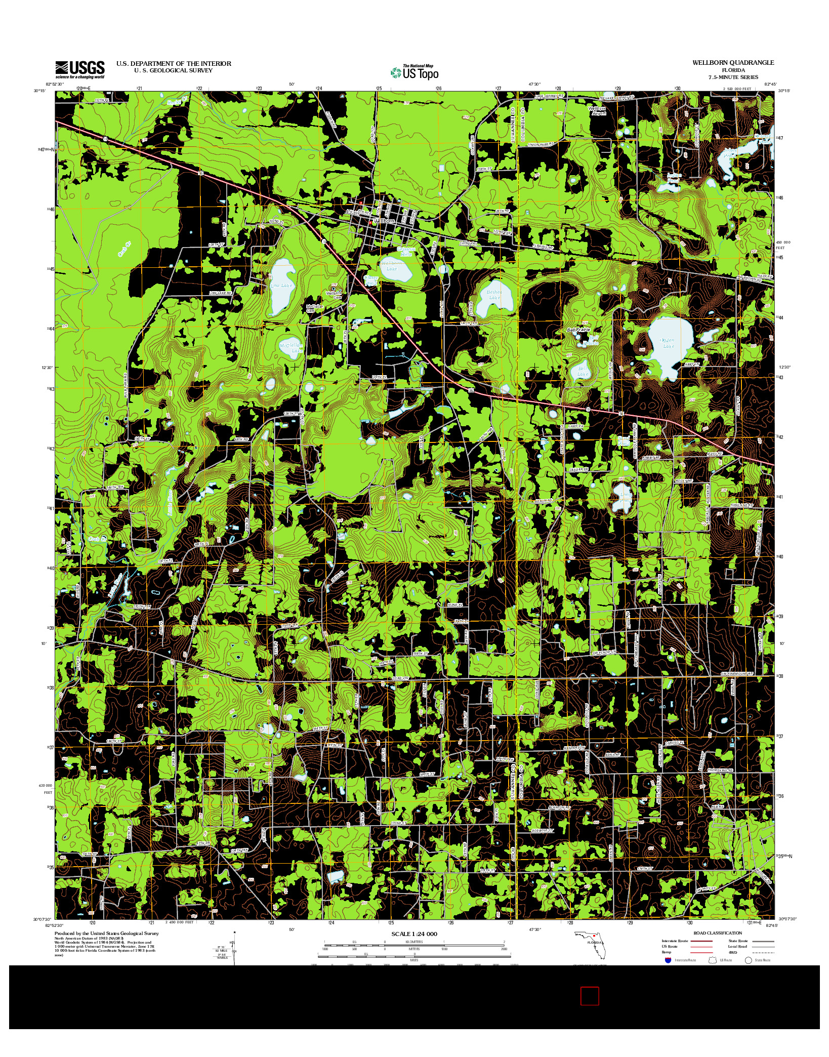 USGS US TOPO 7.5-MINUTE MAP FOR WELLBORN, FL 2012