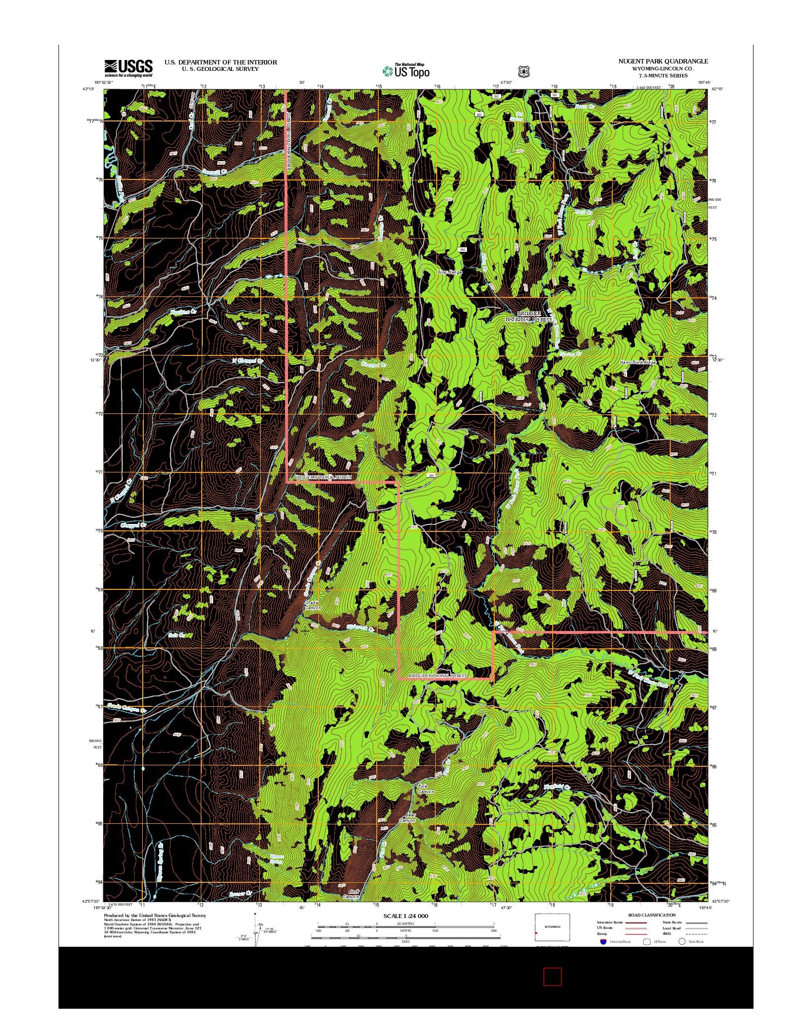 USGS US TOPO 7.5-MINUTE MAP FOR NUGENT PARK, WY 2012