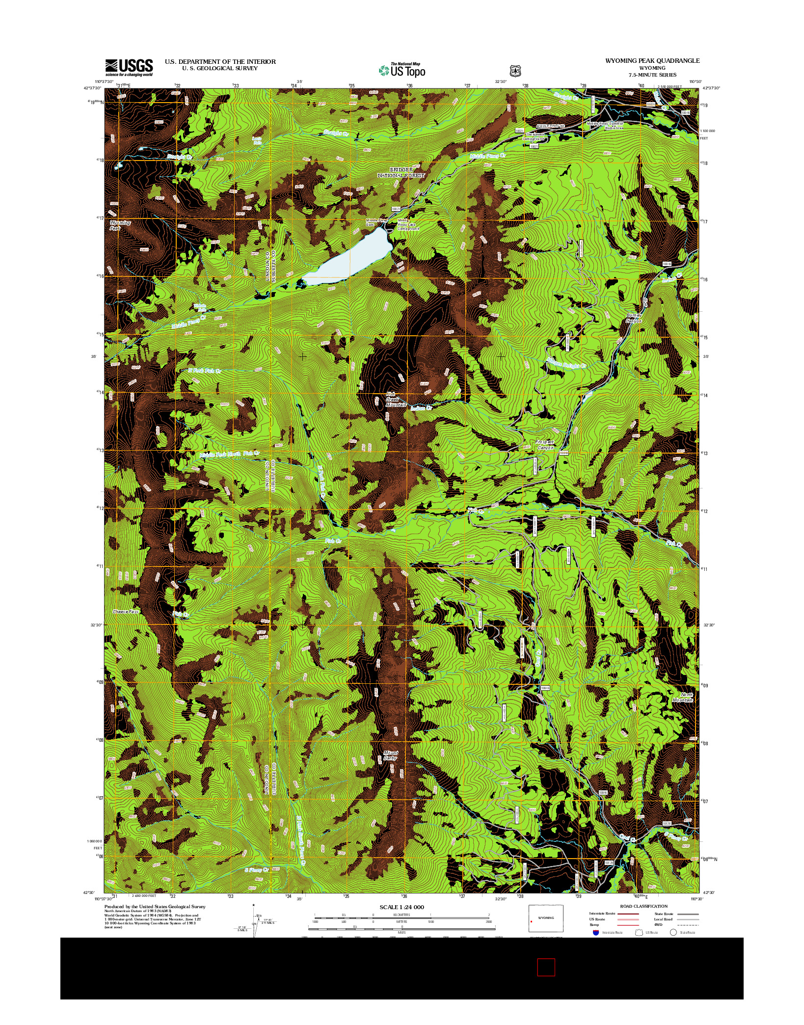 USGS US TOPO 7.5-MINUTE MAP FOR WYOMING PEAK, WY 2012