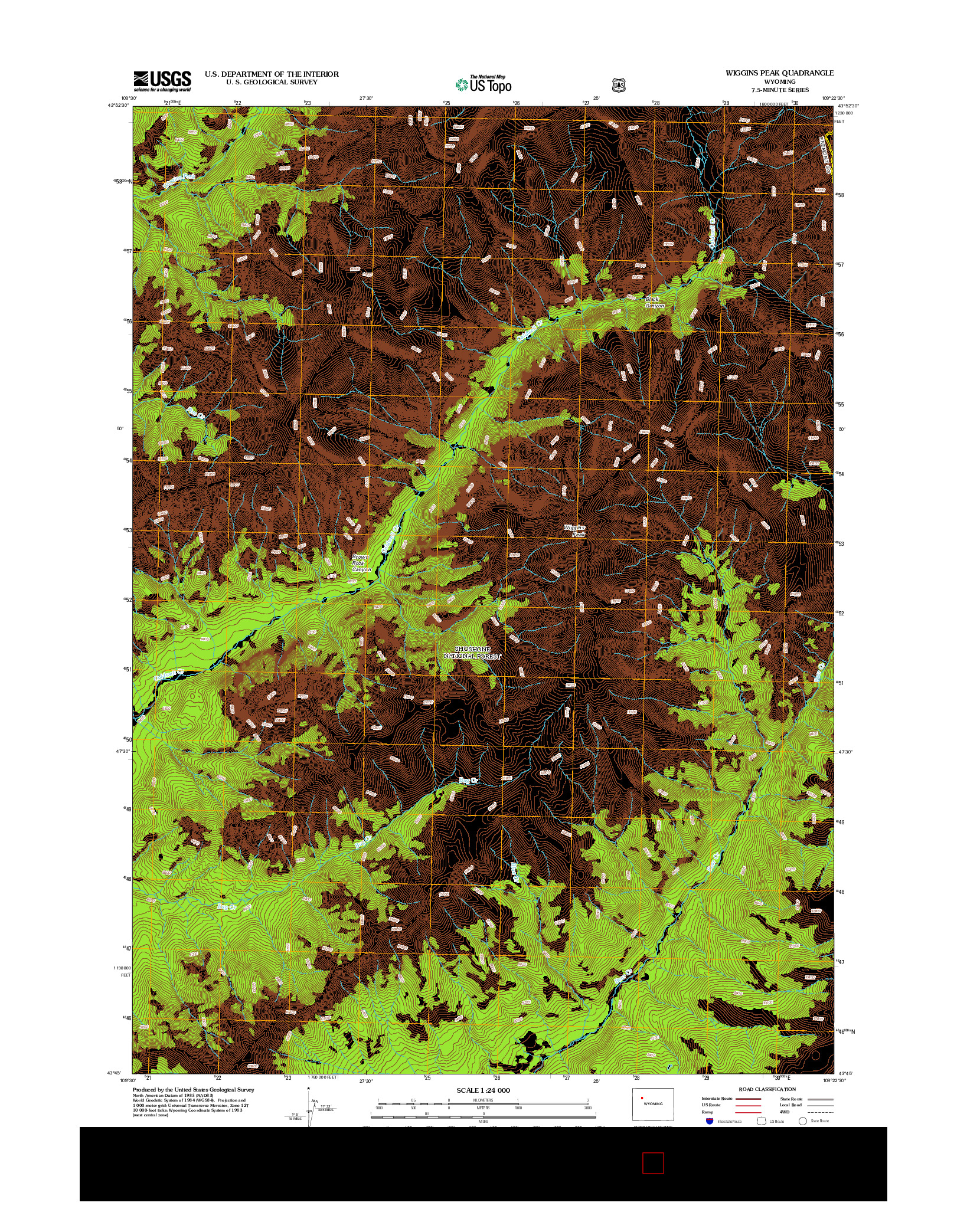 USGS US TOPO 7.5-MINUTE MAP FOR WIGGINS PEAK, WY 2012