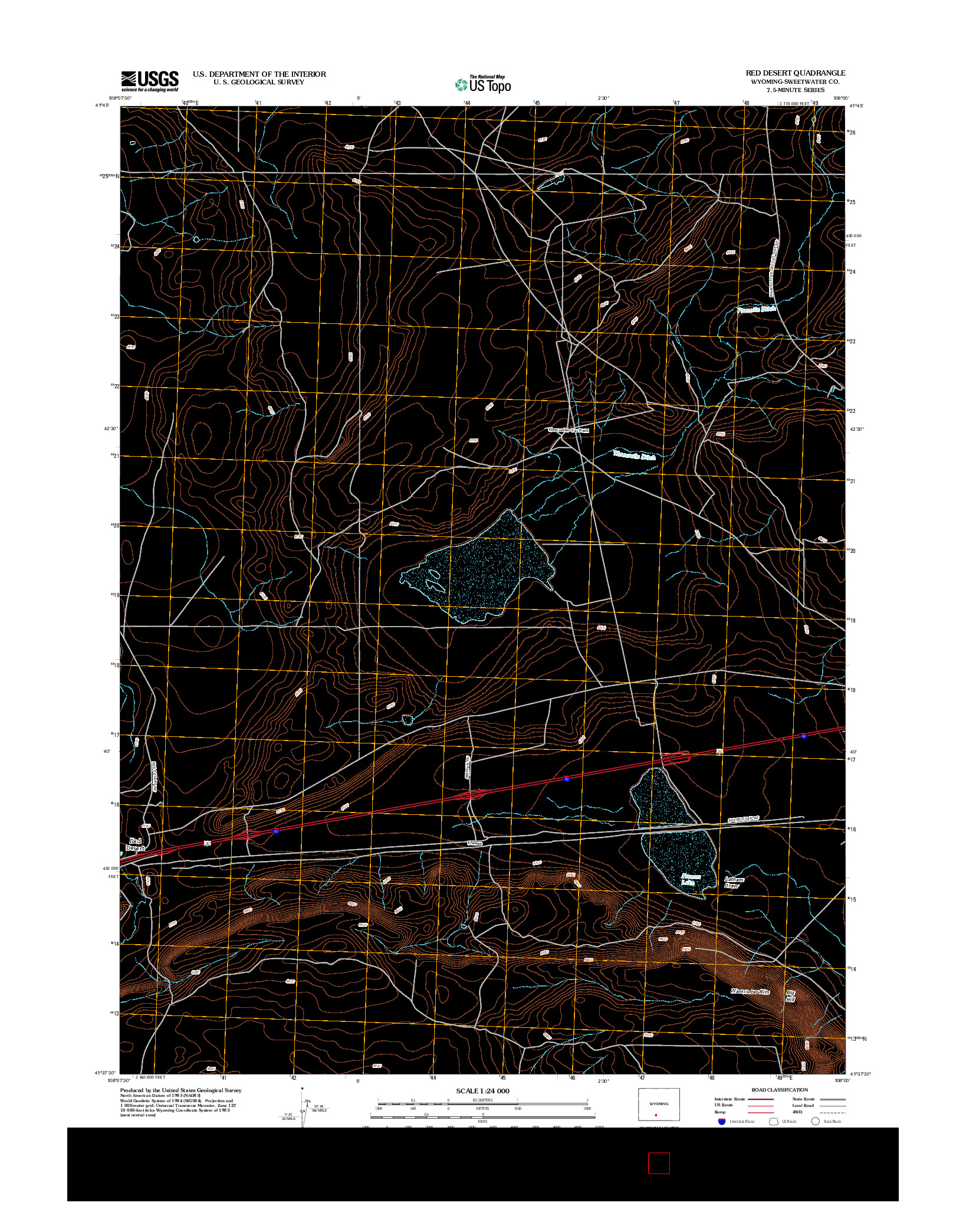 USGS US TOPO 7.5-MINUTE MAP FOR RED DESERT, WY 2012