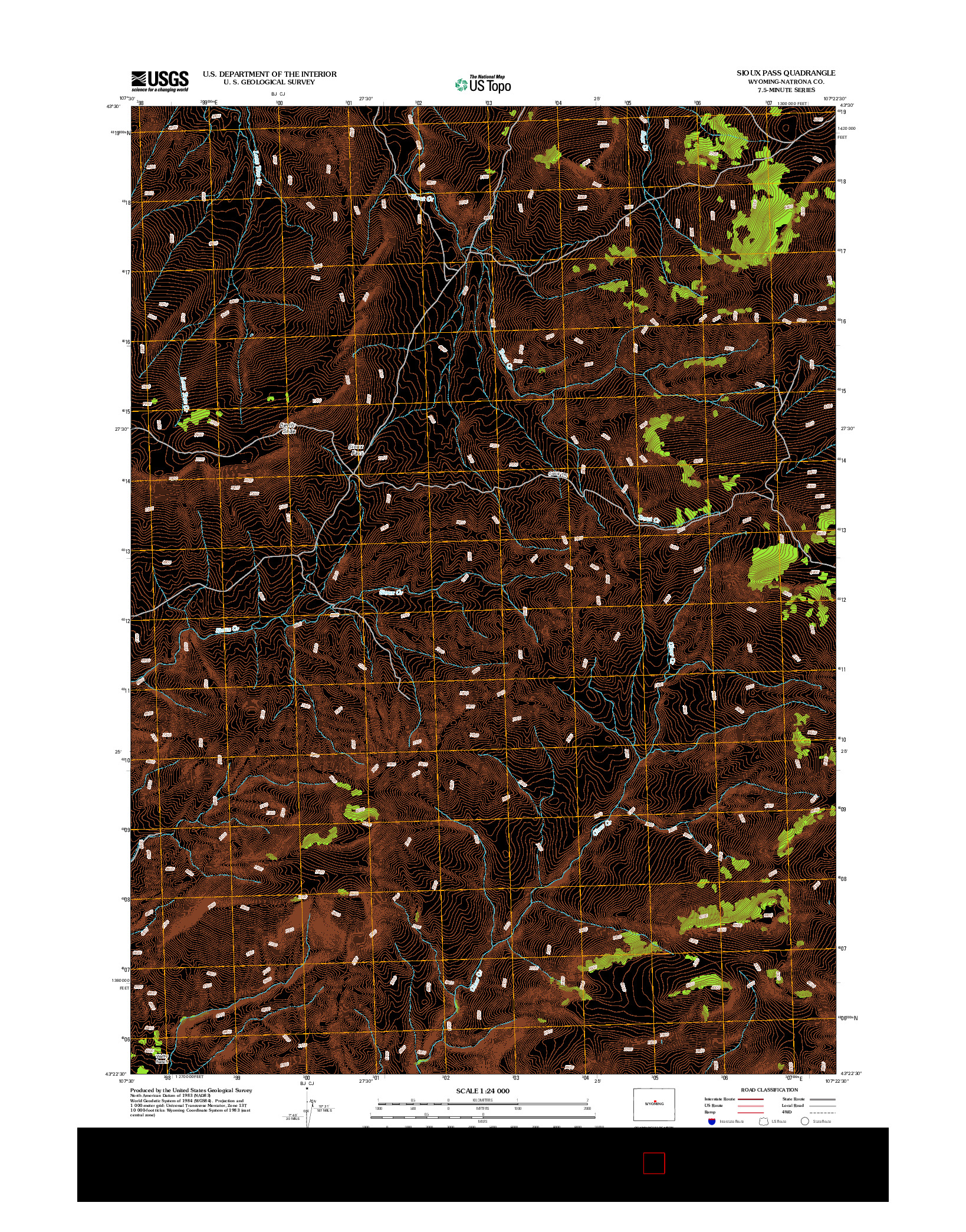 USGS US TOPO 7.5-MINUTE MAP FOR SIOUX PASS, WY 2012