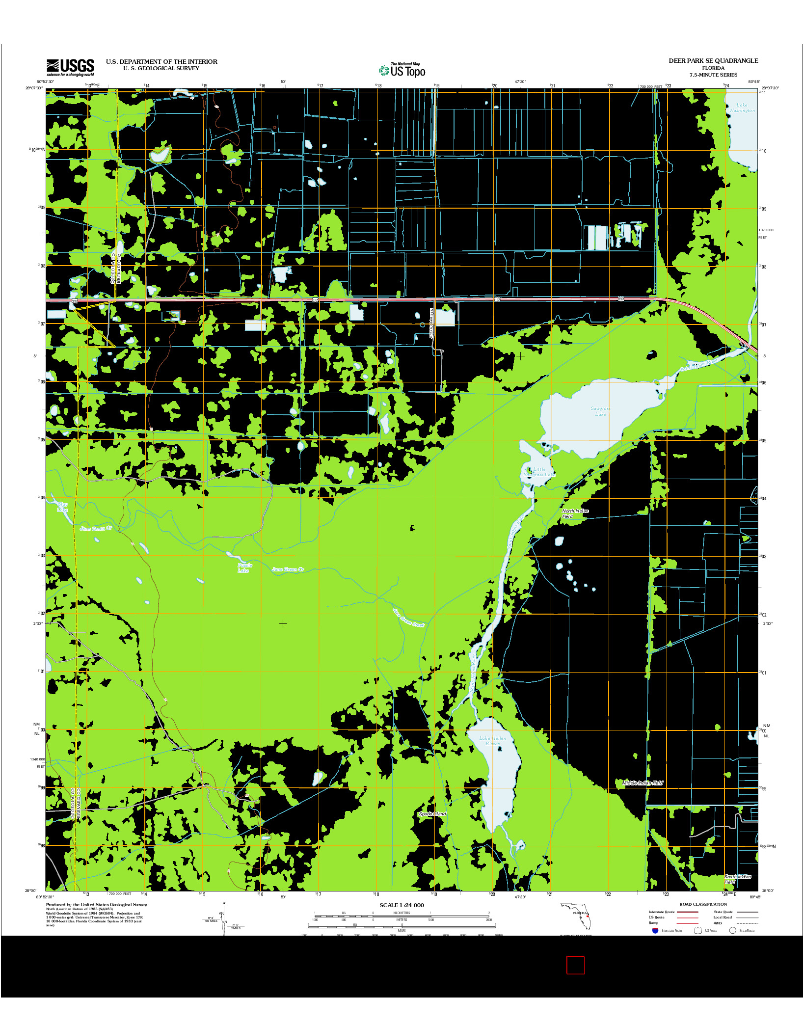 USGS US TOPO 7.5-MINUTE MAP FOR DEER PARK SE, FL 2012