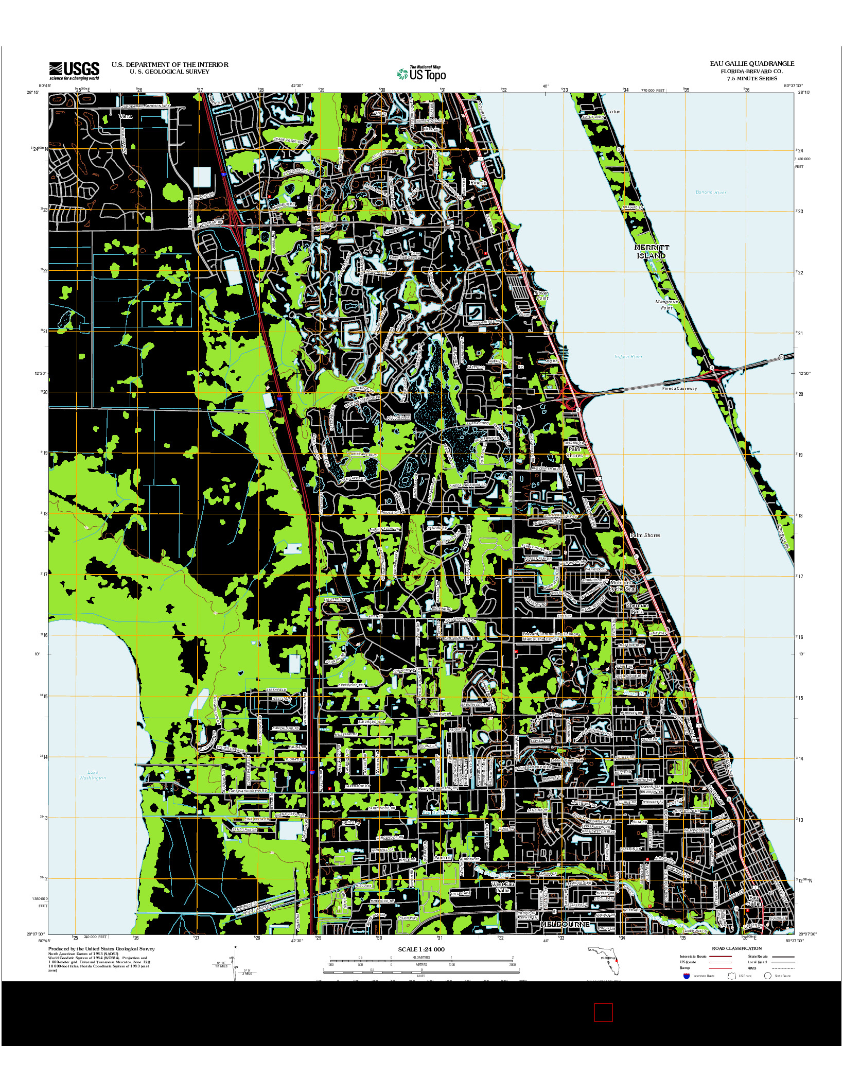 USGS US TOPO 7.5-MINUTE MAP FOR EAU GALLIE, FL 2012