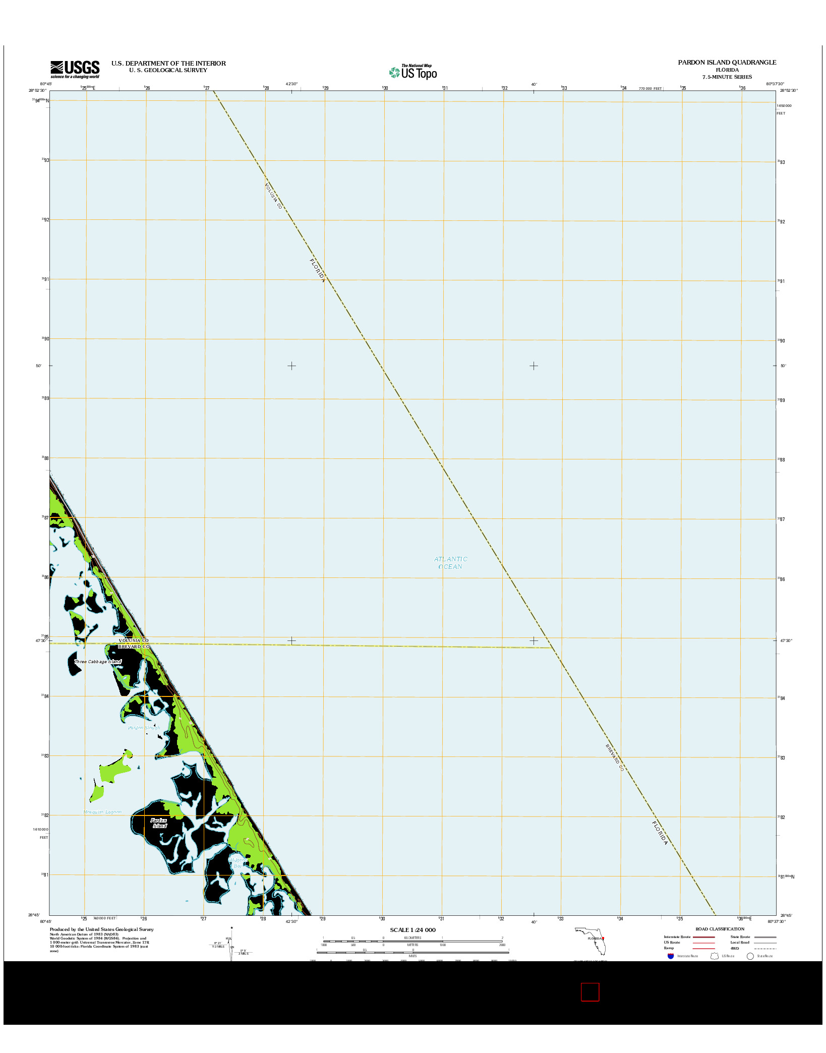 USGS US TOPO 7.5-MINUTE MAP FOR PARDON ISLAND, FL 2012