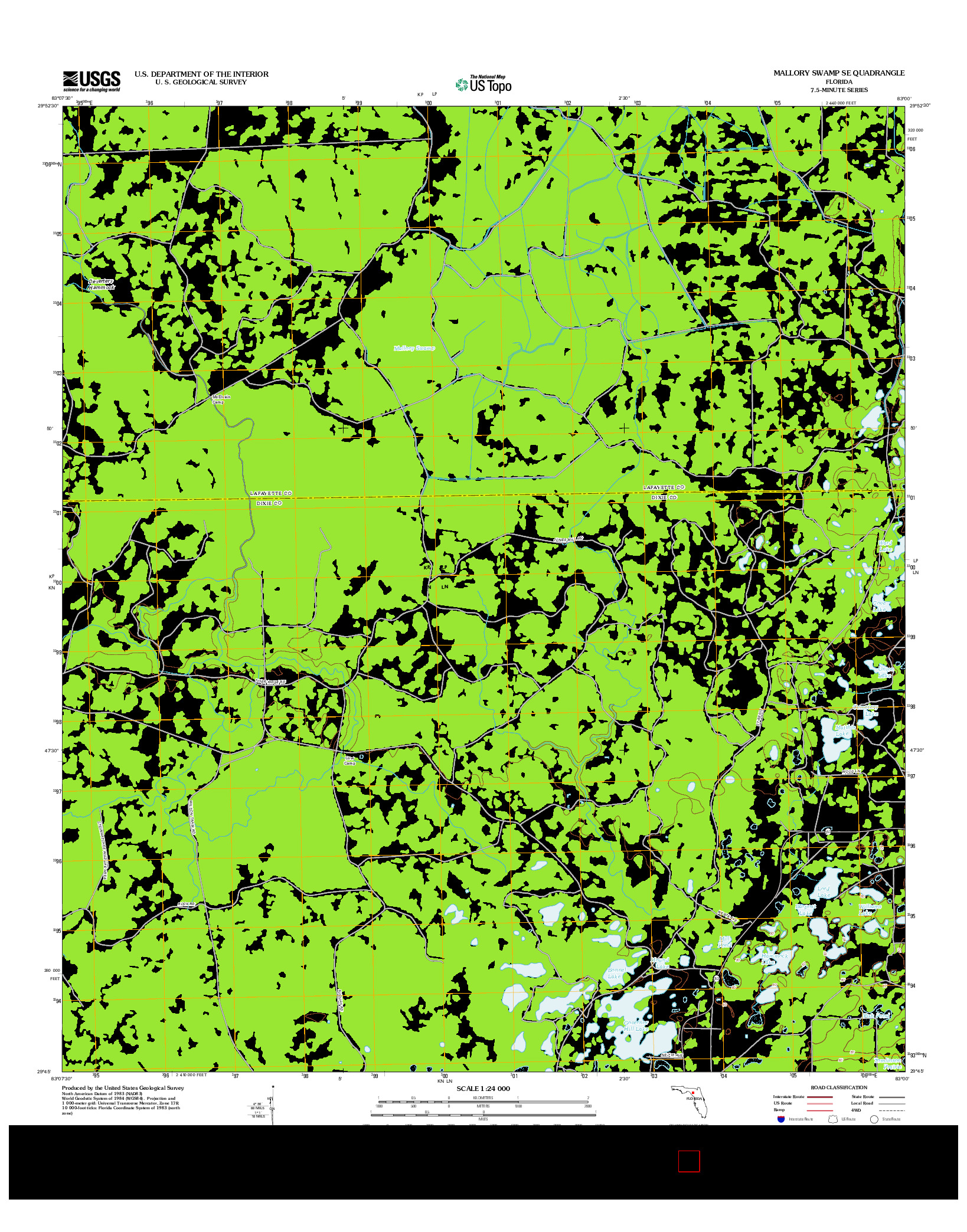 USGS US TOPO 7.5-MINUTE MAP FOR MALLORY SWAMP SE, FL 2012