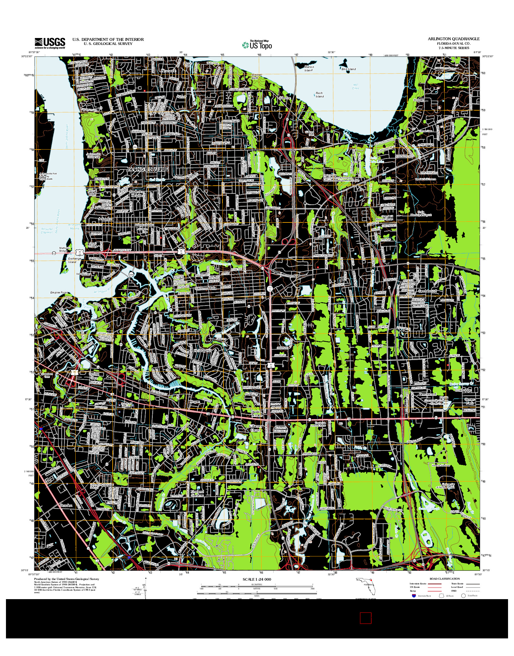 USGS US TOPO 7.5-MINUTE MAP FOR ARLINGTON, FL 2012