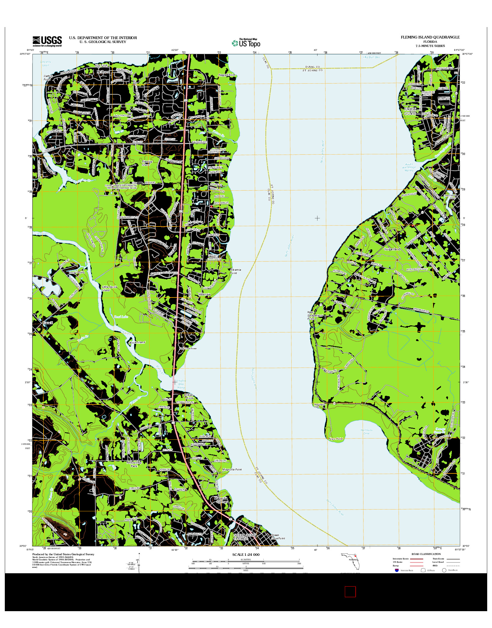 USGS US TOPO 7.5-MINUTE MAP FOR FLEMING ISLAND, FL 2012