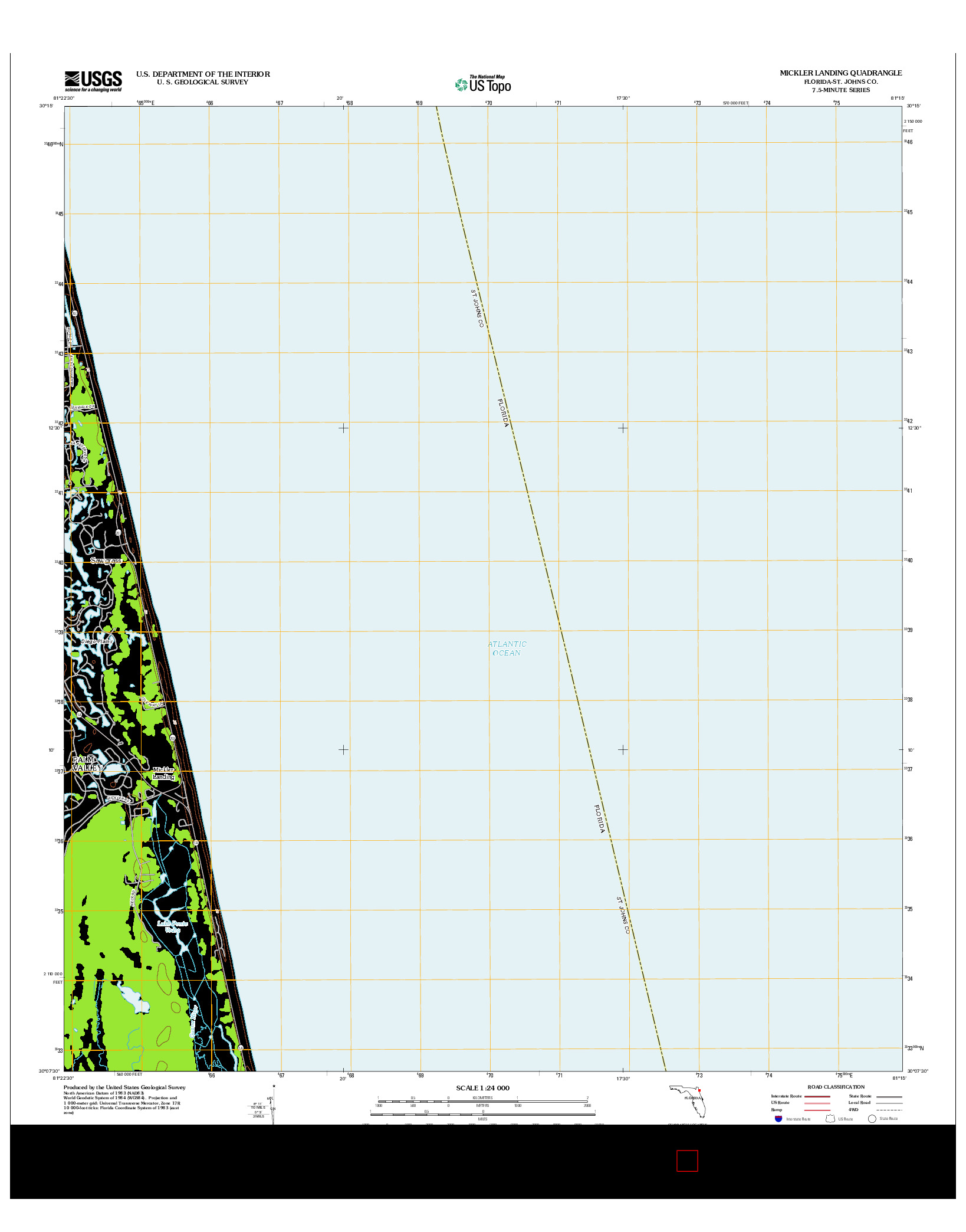 USGS US TOPO 7.5-MINUTE MAP FOR MICKLER LANDING, FL 2012