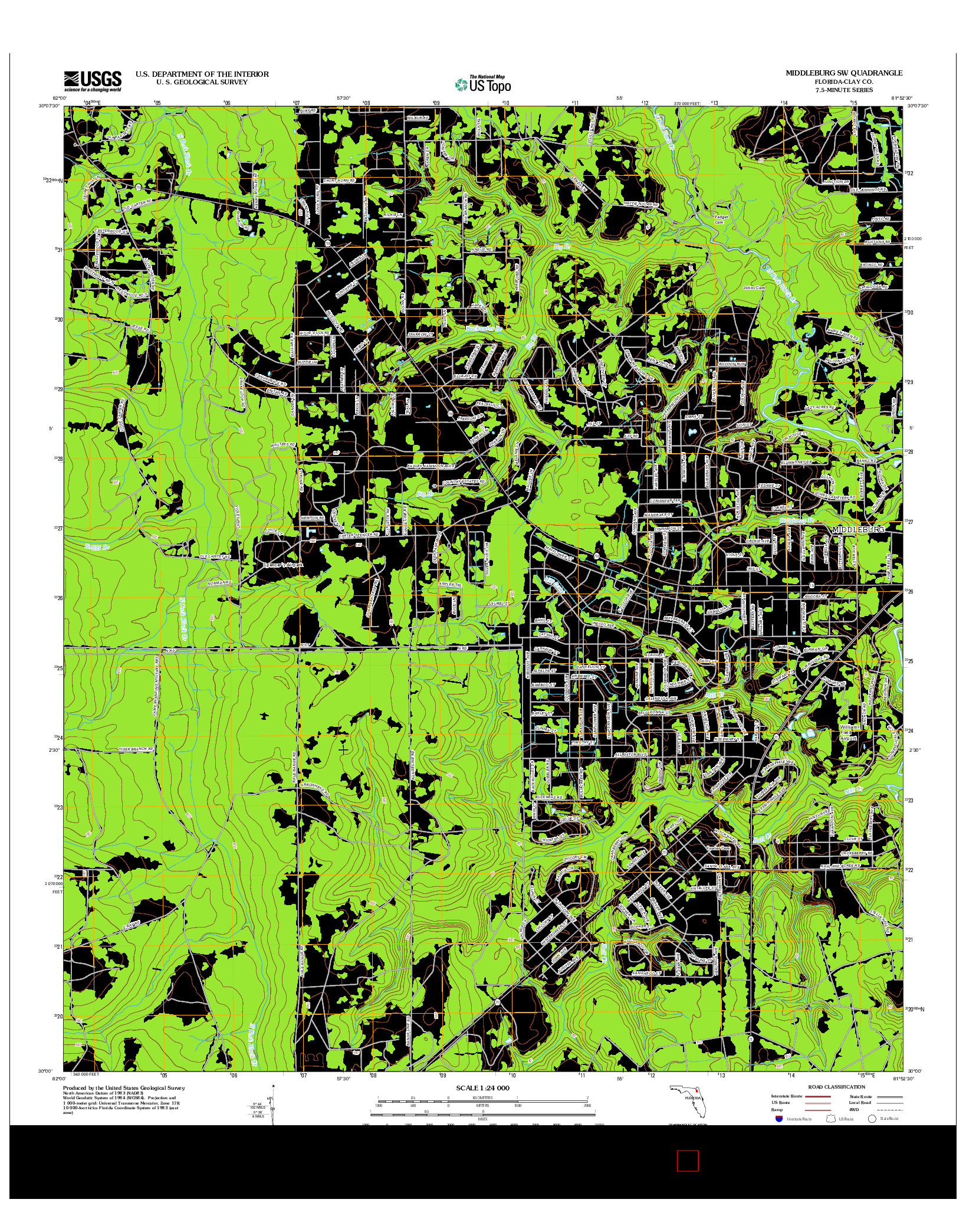 USGS US TOPO 7.5-MINUTE MAP FOR MIDDLEBURG SW, FL 2012