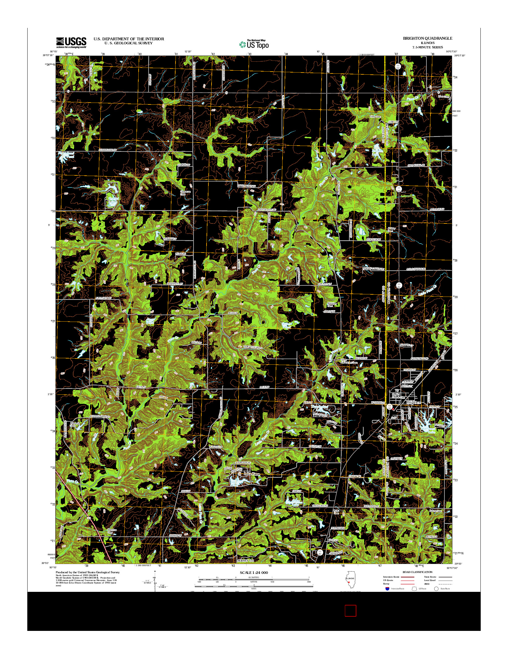 USGS US TOPO 7.5-MINUTE MAP FOR BRIGHTON, IL 2012