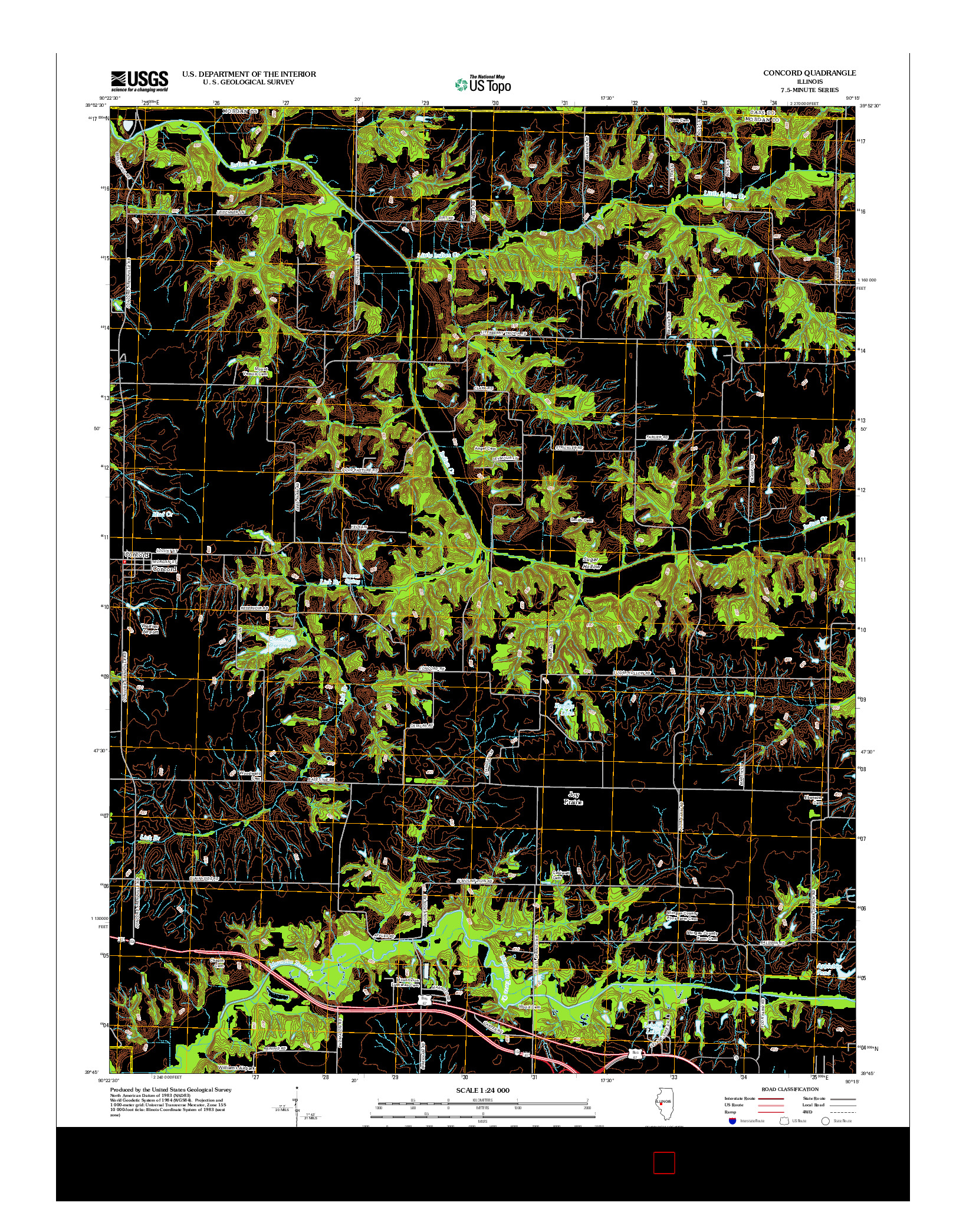 USGS US TOPO 7.5-MINUTE MAP FOR CONCORD, IL 2012