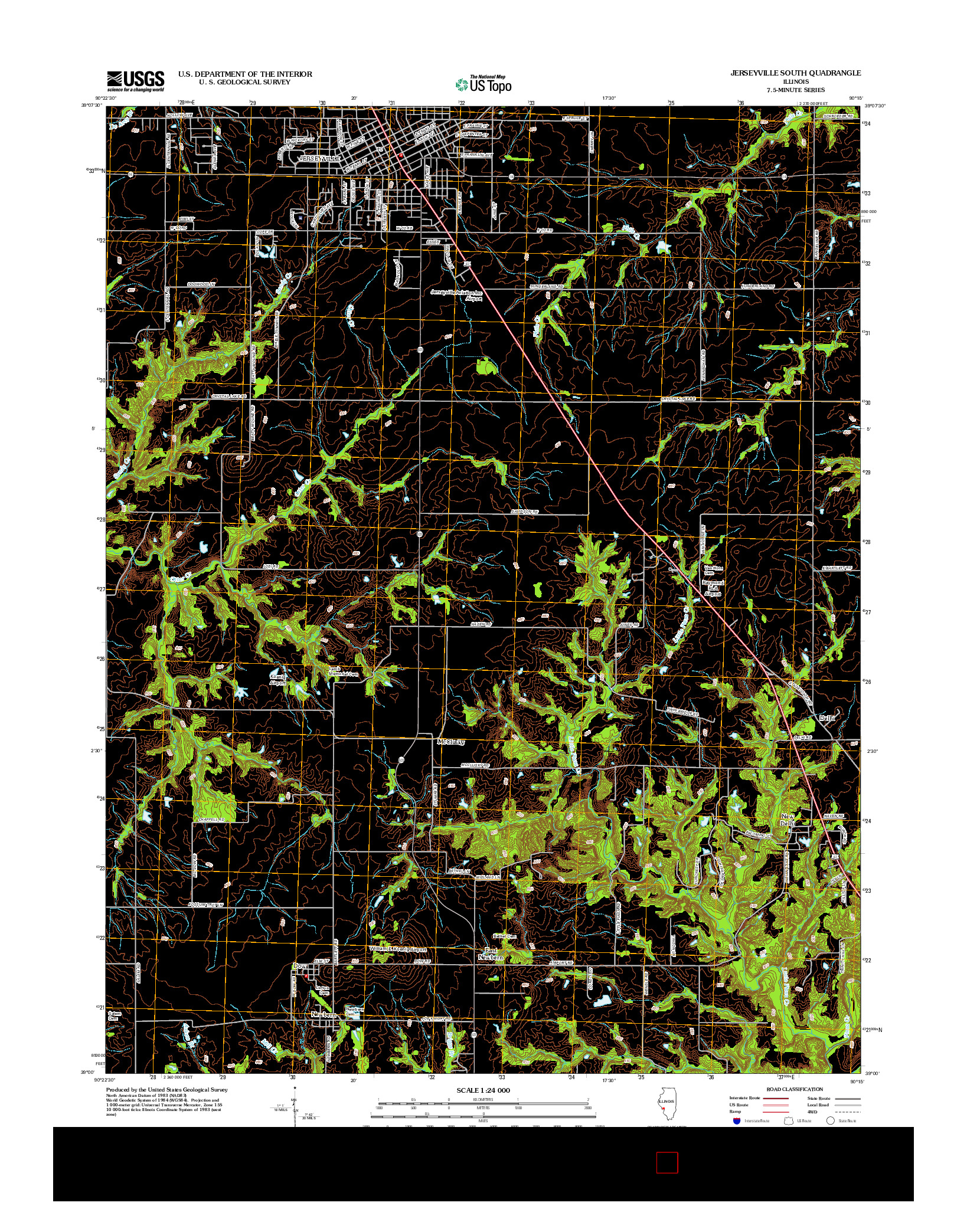 USGS US TOPO 7.5-MINUTE MAP FOR JERSEYVILLE SOUTH, IL 2012
