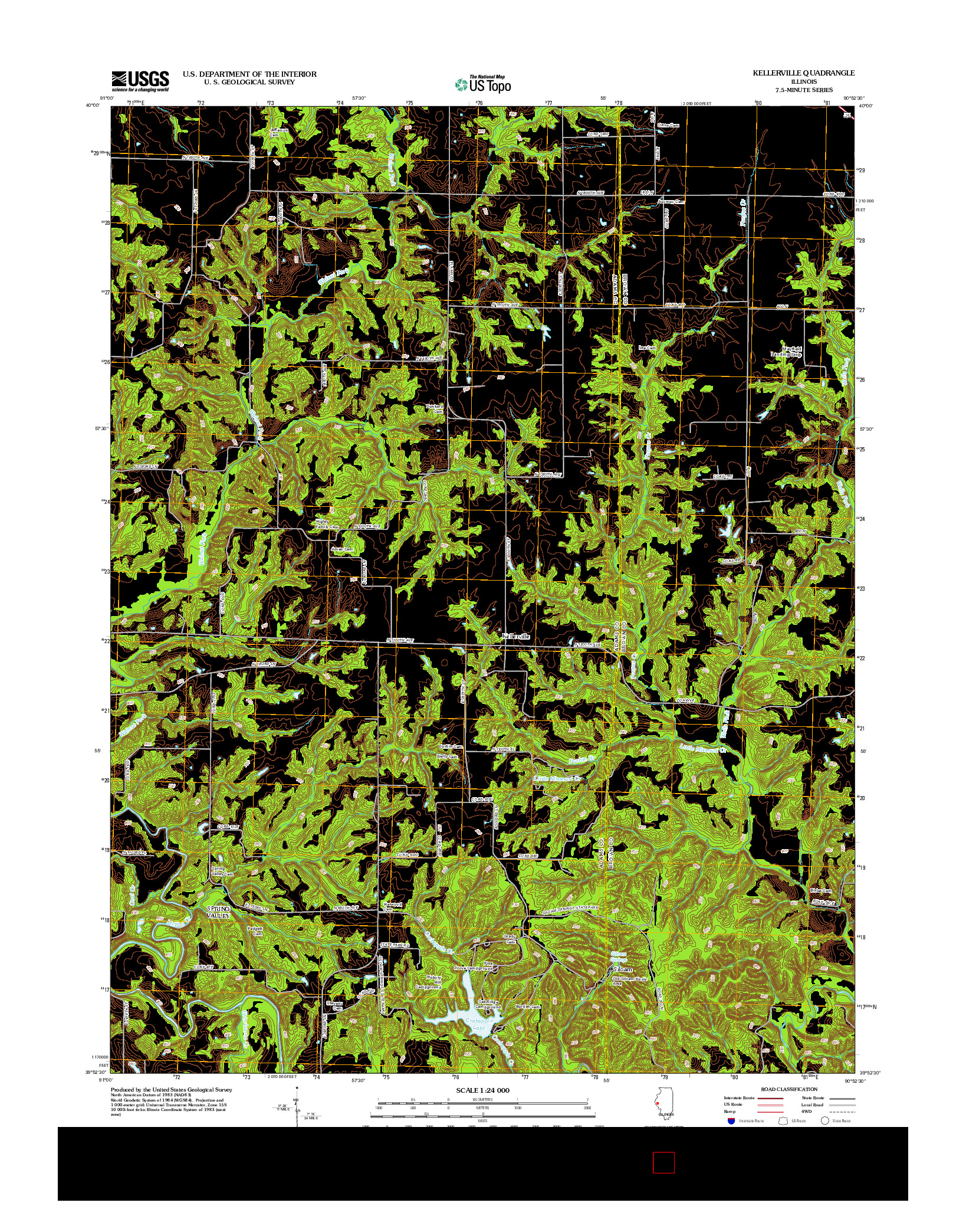 USGS US TOPO 7.5-MINUTE MAP FOR KELLERVILLE, IL 2012