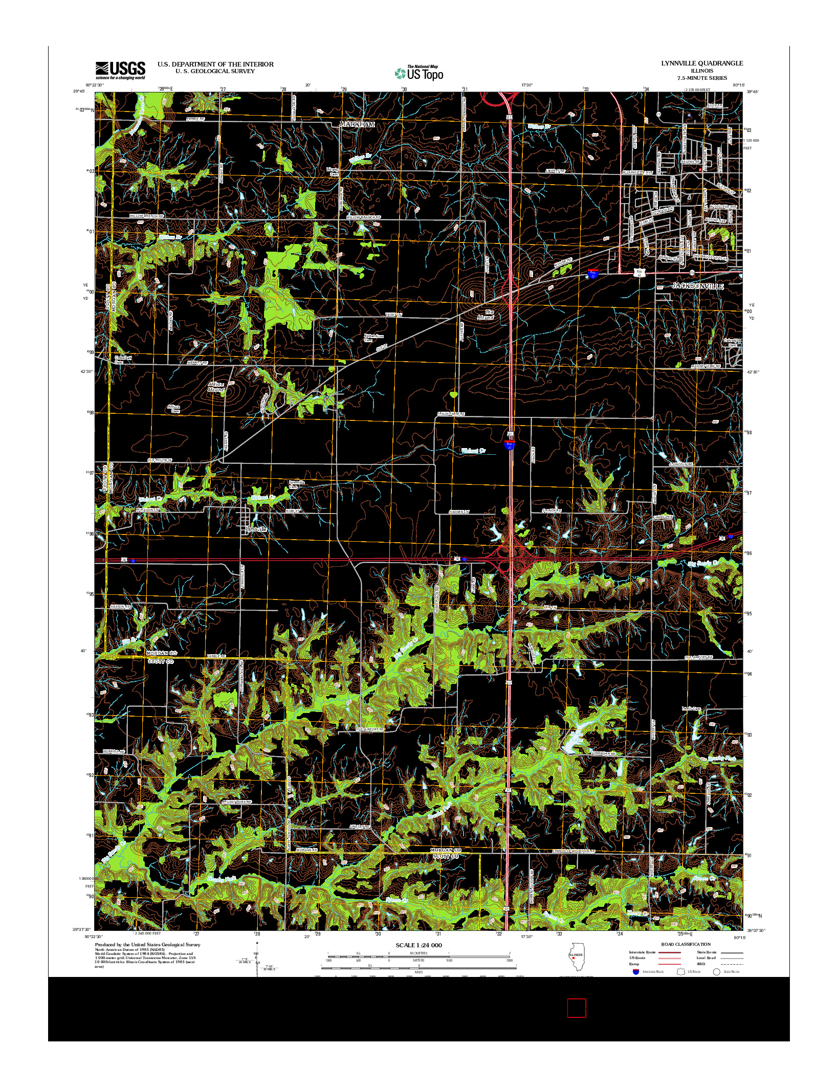 USGS US TOPO 7.5-MINUTE MAP FOR LYNNVILLE, IL 2012
