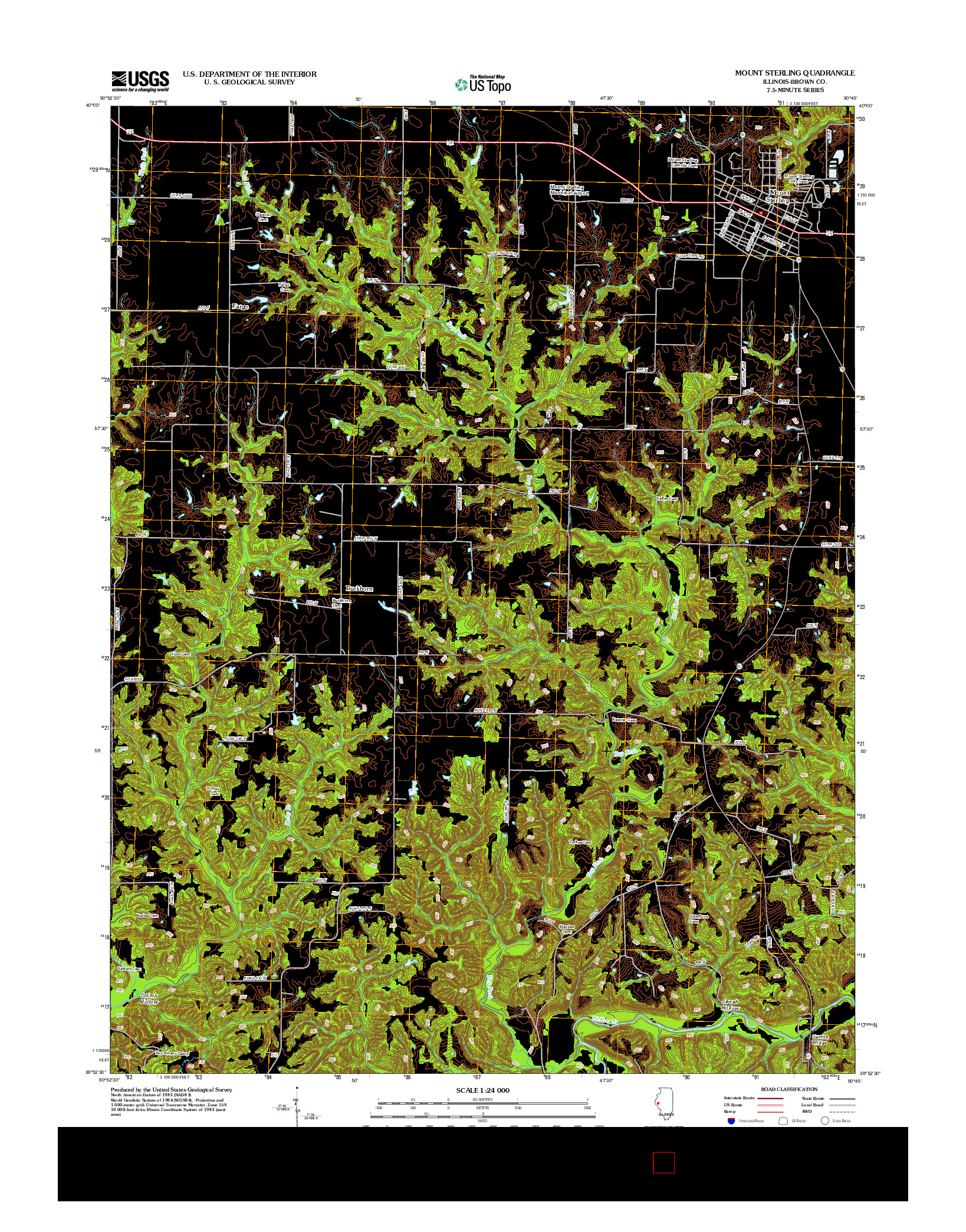 USGS US TOPO 7.5-MINUTE MAP FOR MOUNT STERLING, IL 2012