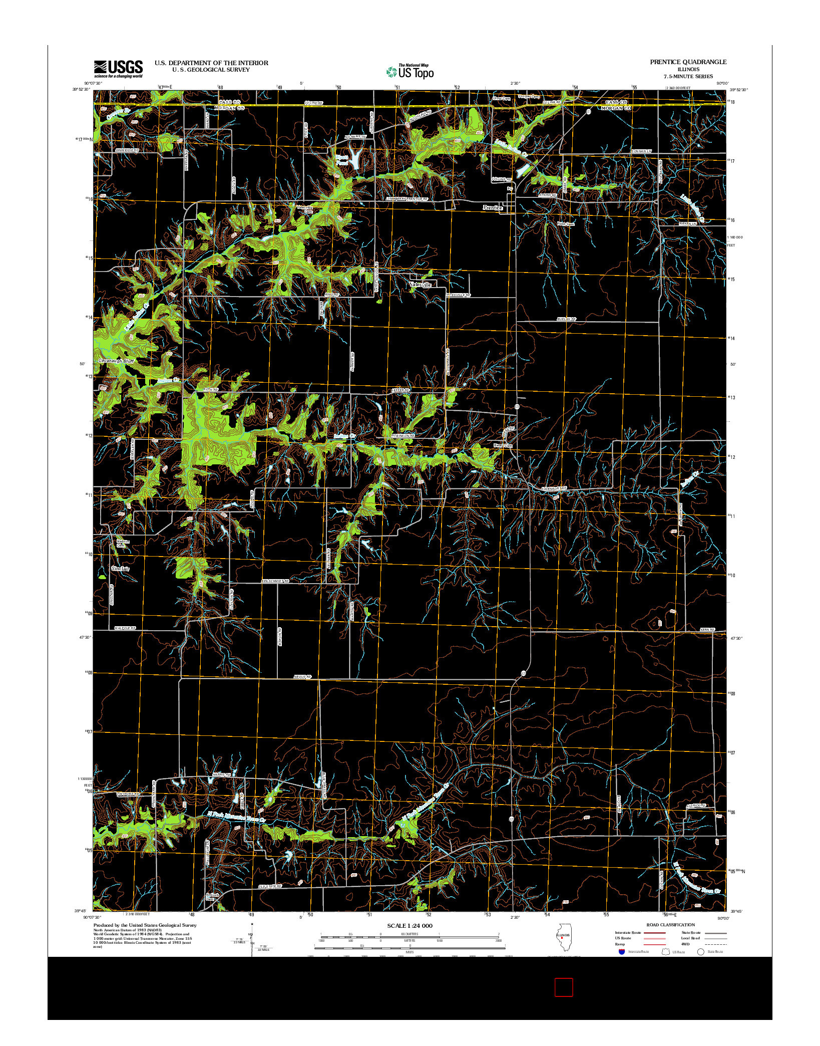 USGS US TOPO 7.5-MINUTE MAP FOR PRENTICE, IL 2012