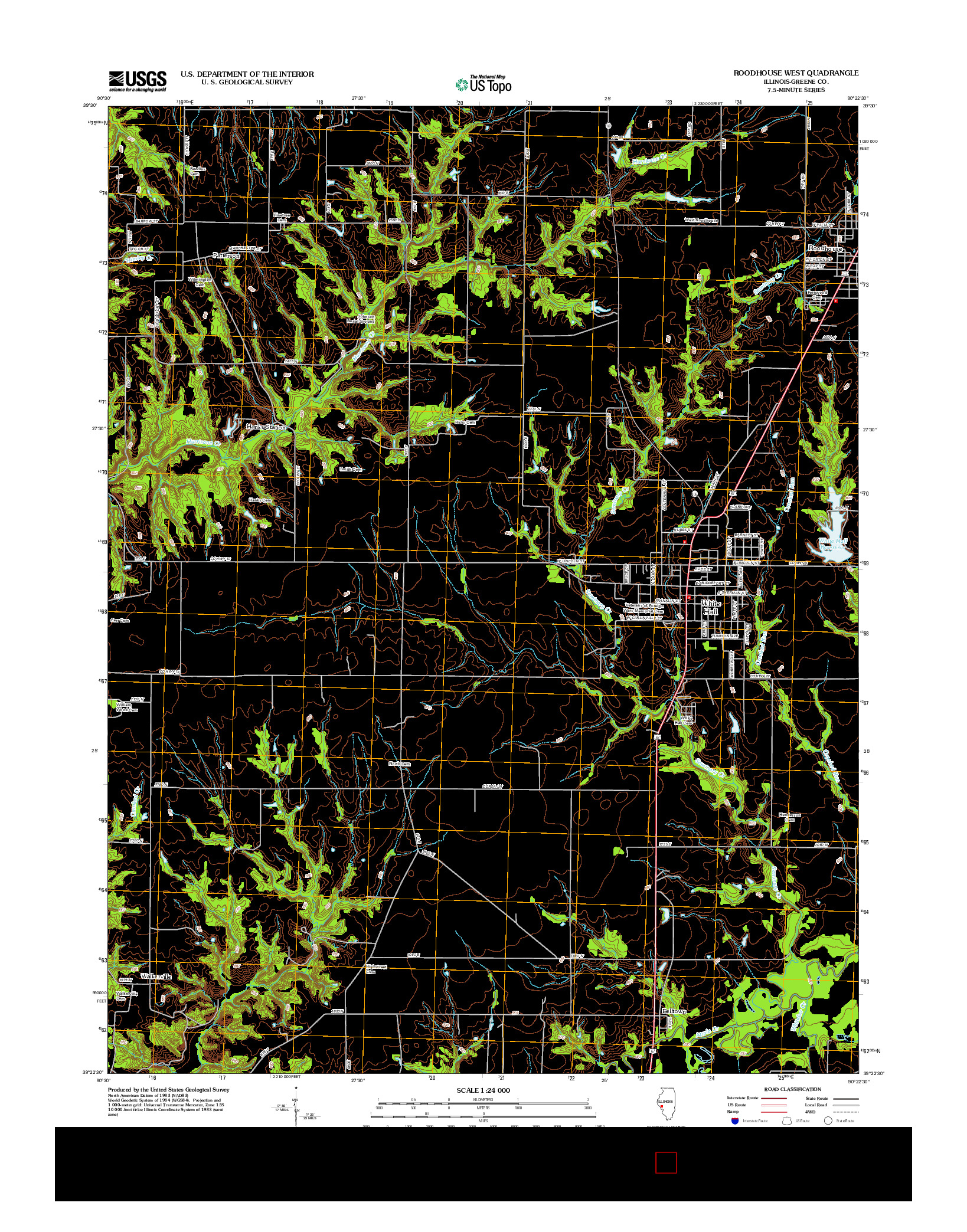 USGS US TOPO 7.5-MINUTE MAP FOR ROODHOUSE WEST, IL 2012