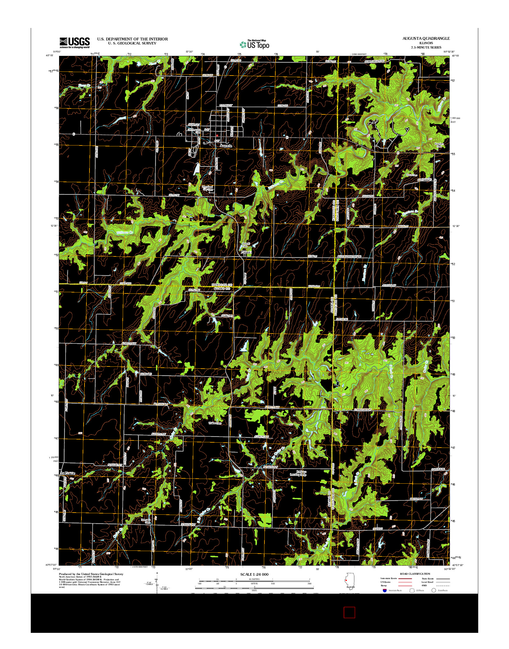 USGS US TOPO 7.5-MINUTE MAP FOR AUGUSTA, IL 2012