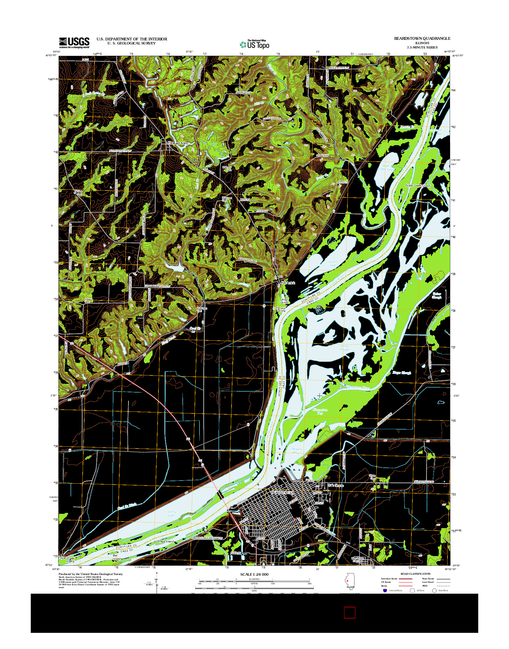 USGS US TOPO 7.5-MINUTE MAP FOR BEARDSTOWN, IL 2012
