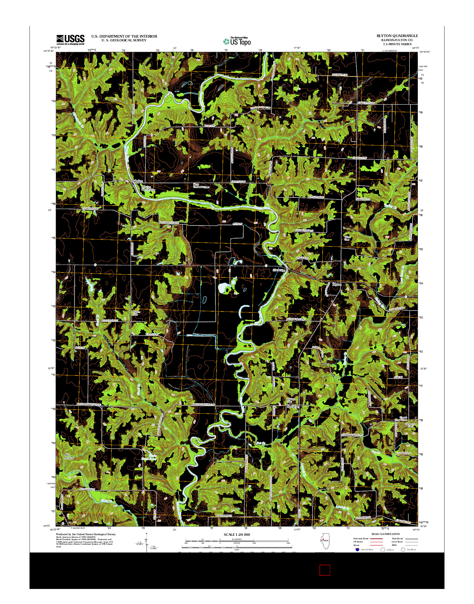 USGS US TOPO 7.5-MINUTE MAP FOR BLYTON, IL 2012