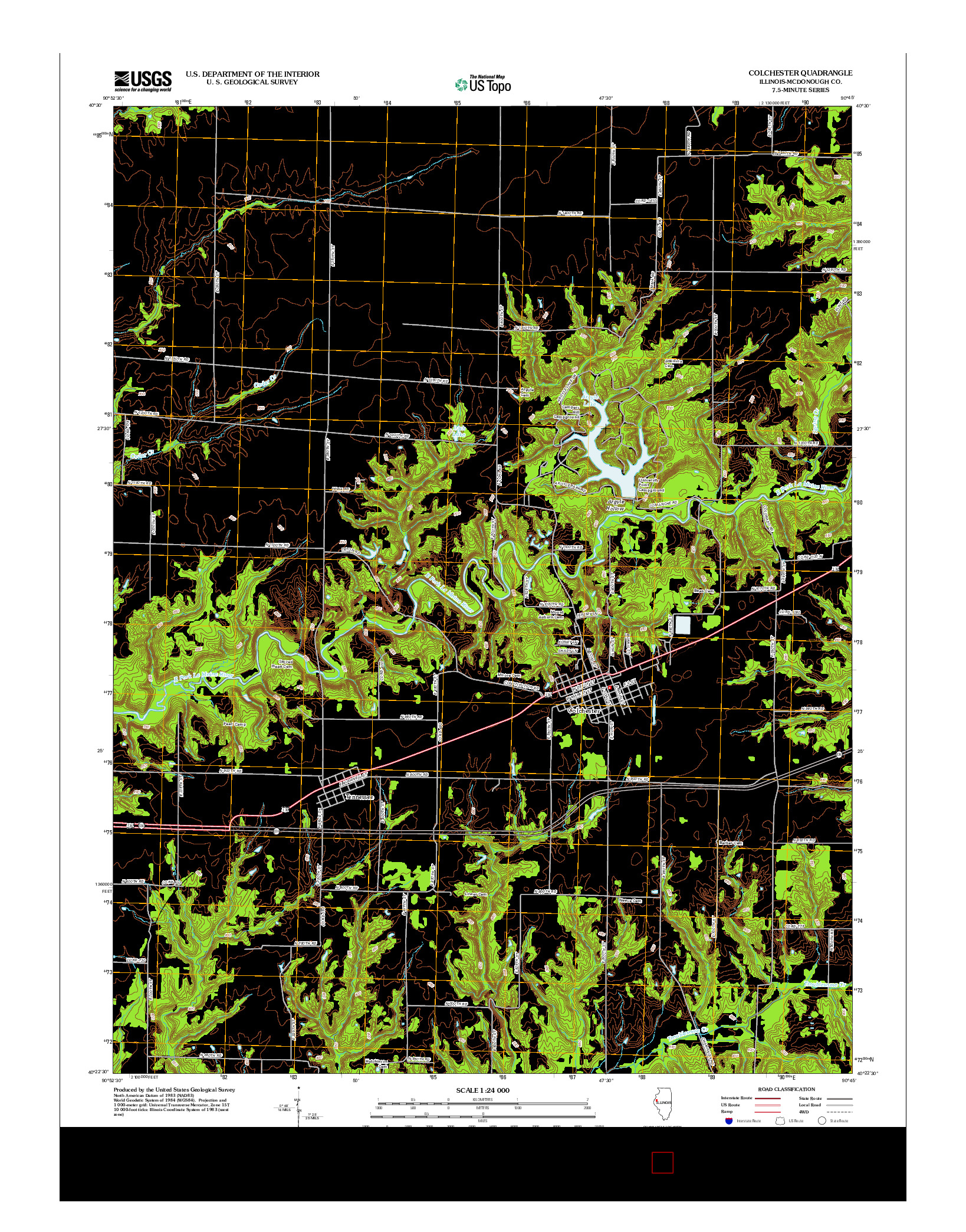 USGS US TOPO 7.5-MINUTE MAP FOR COLCHESTER, IL 2012