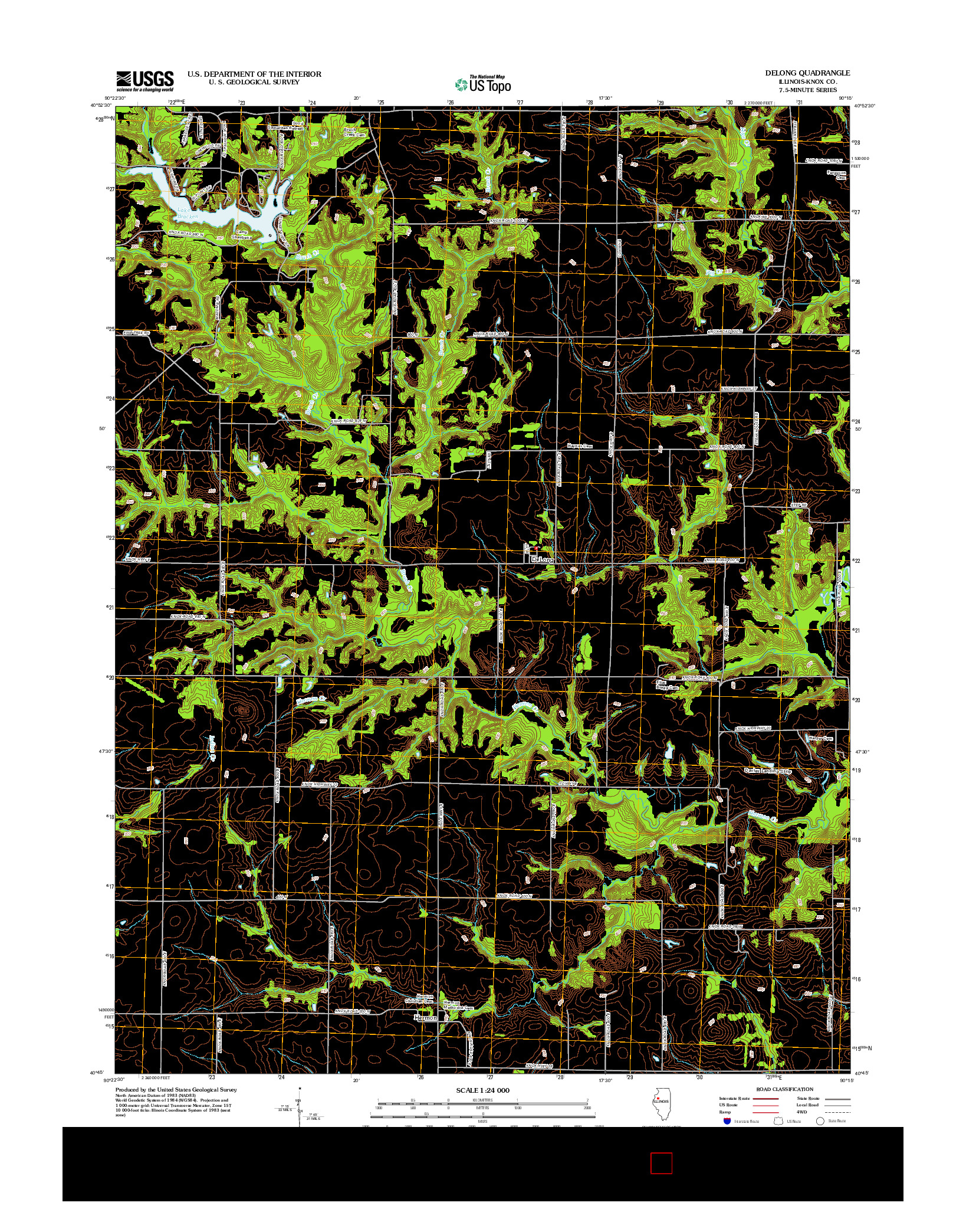 USGS US TOPO 7.5-MINUTE MAP FOR DELONG, IL 2012