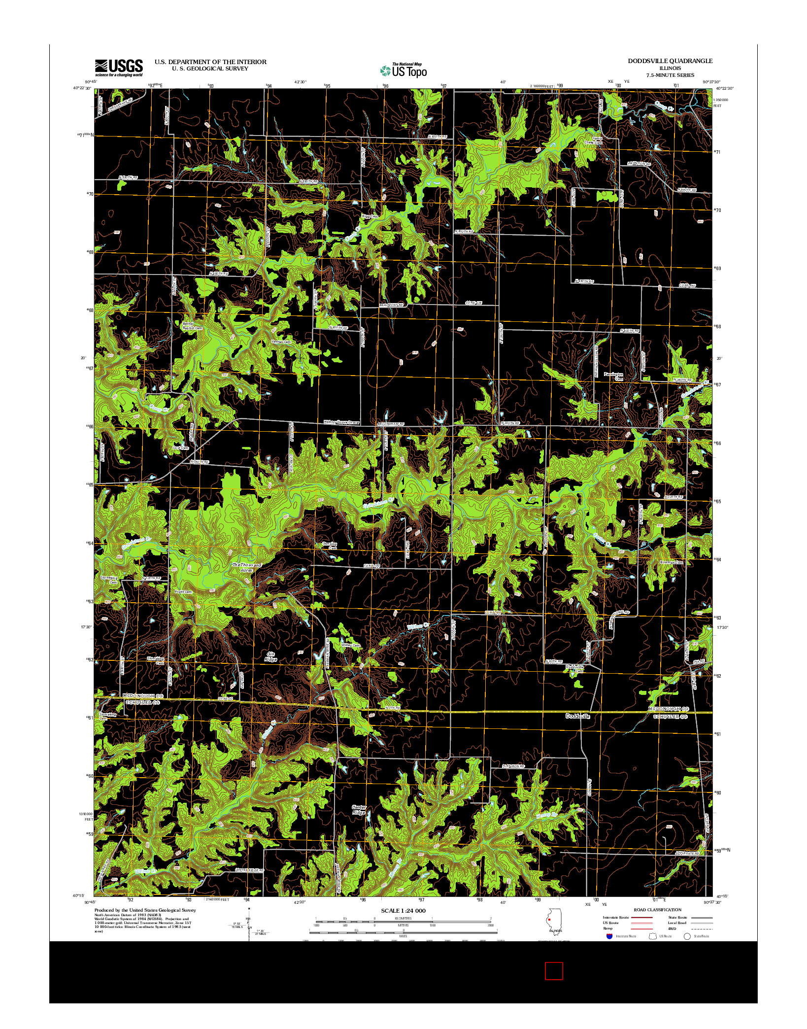 USGS US TOPO 7.5-MINUTE MAP FOR DODDSVILLE, IL 2012