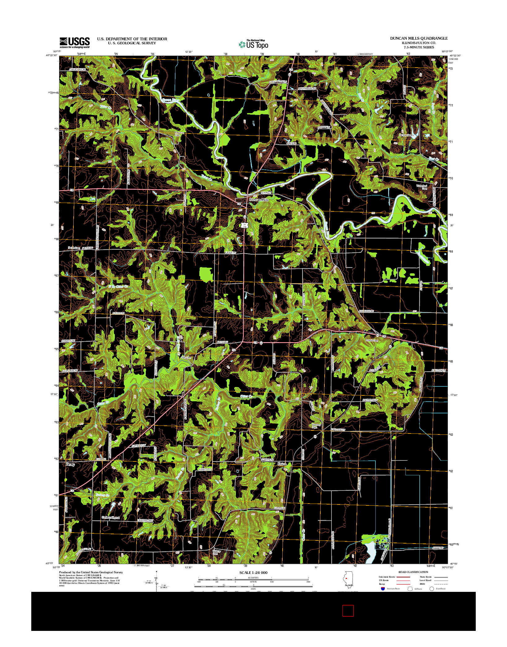 USGS US TOPO 7.5-MINUTE MAP FOR DUNCAN MILLS, IL 2012