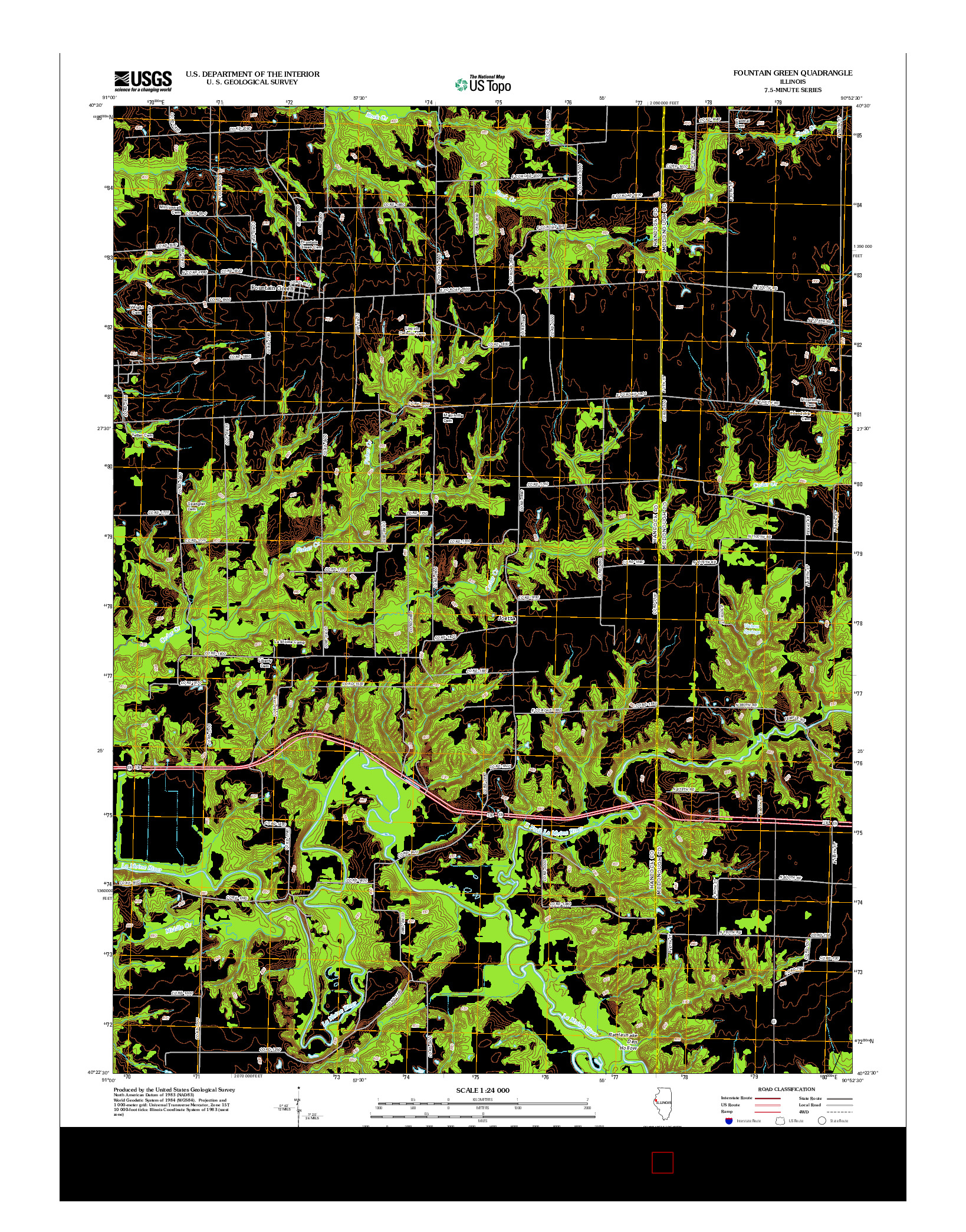 USGS US TOPO 7.5-MINUTE MAP FOR FOUNTAIN GREEN, IL 2012