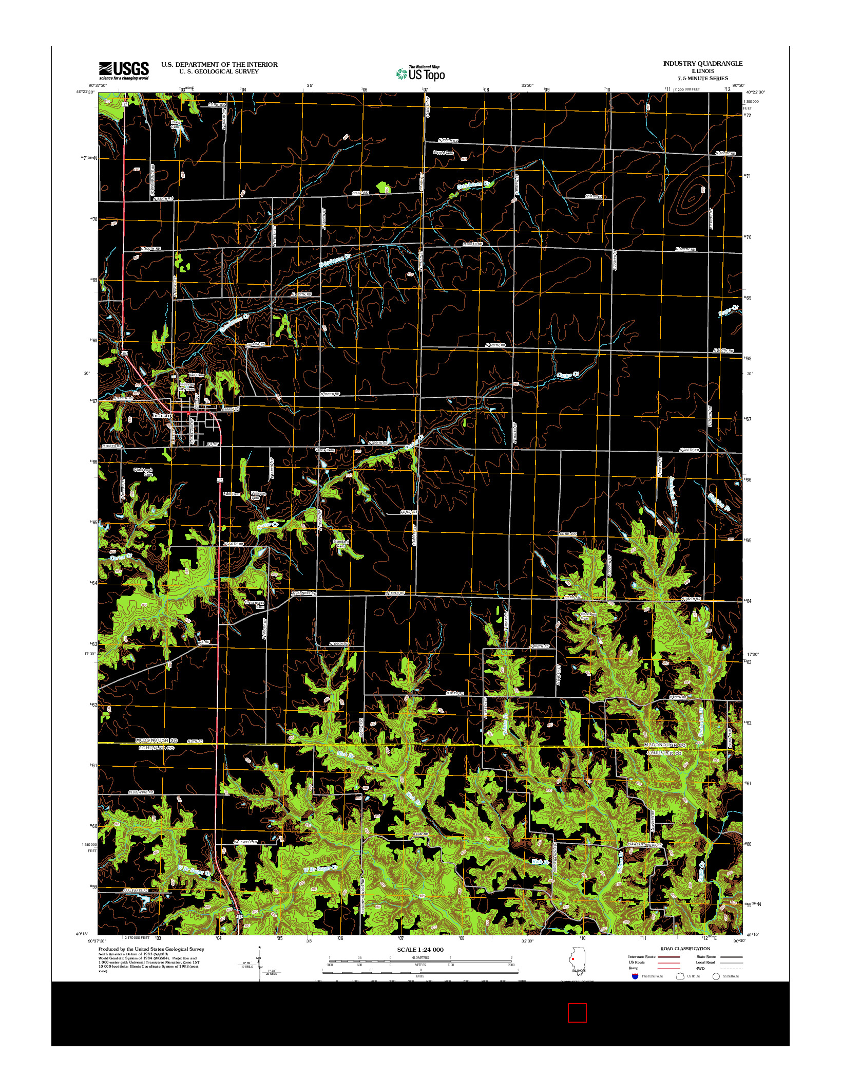 USGS US TOPO 7.5-MINUTE MAP FOR INDUSTRY, IL 2012