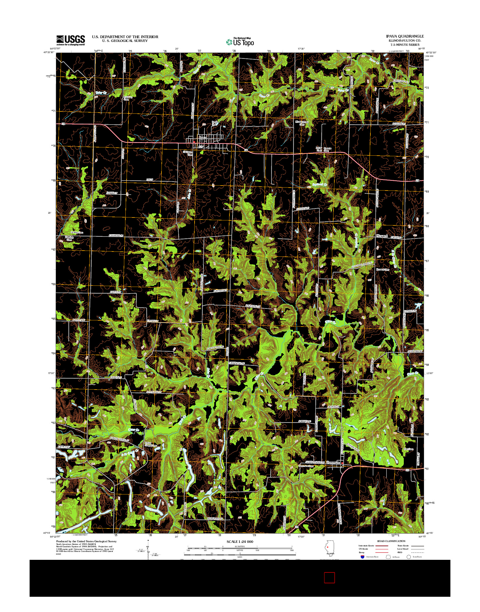 USGS US TOPO 7.5-MINUTE MAP FOR IPAVA, IL 2012