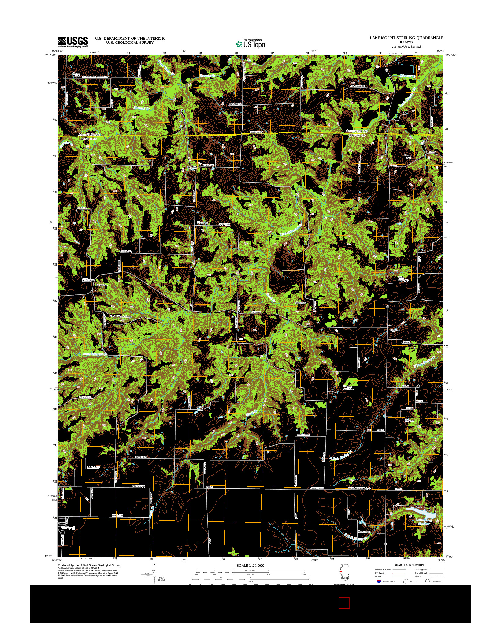 USGS US TOPO 7.5-MINUTE MAP FOR LAKE MOUNT STERLING, IL 2012