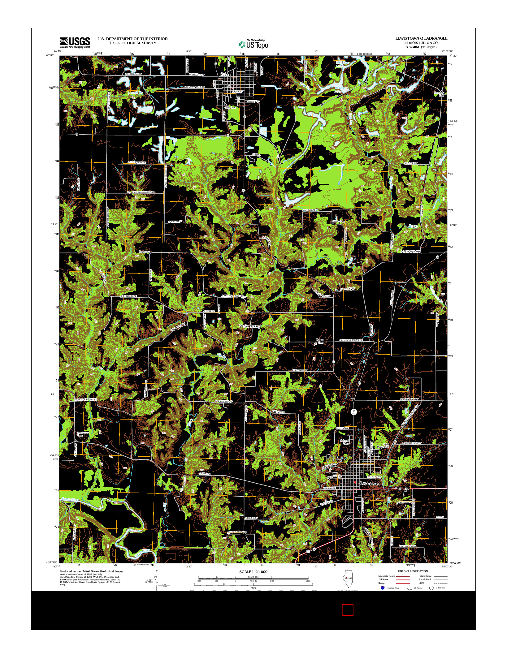 USGS US TOPO 7.5-MINUTE MAP FOR LEWISTOWN, IL 2012