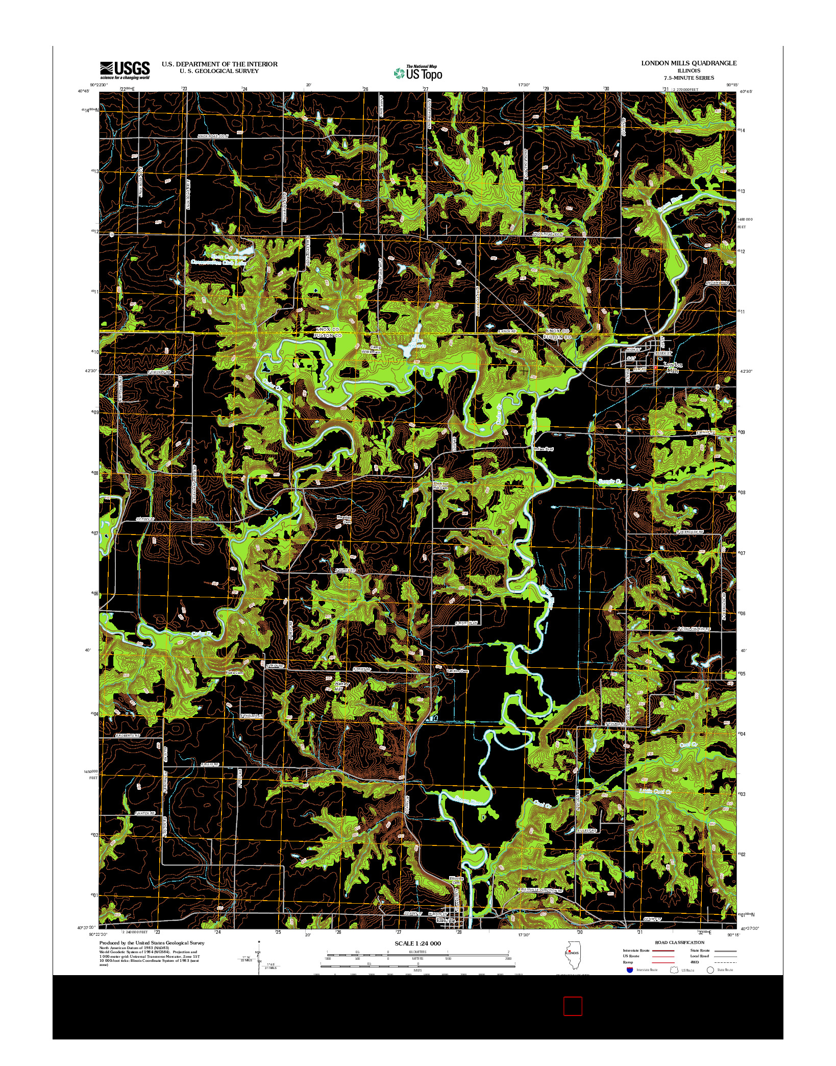 USGS US TOPO 7.5-MINUTE MAP FOR LONDON MILLS, IL 2012