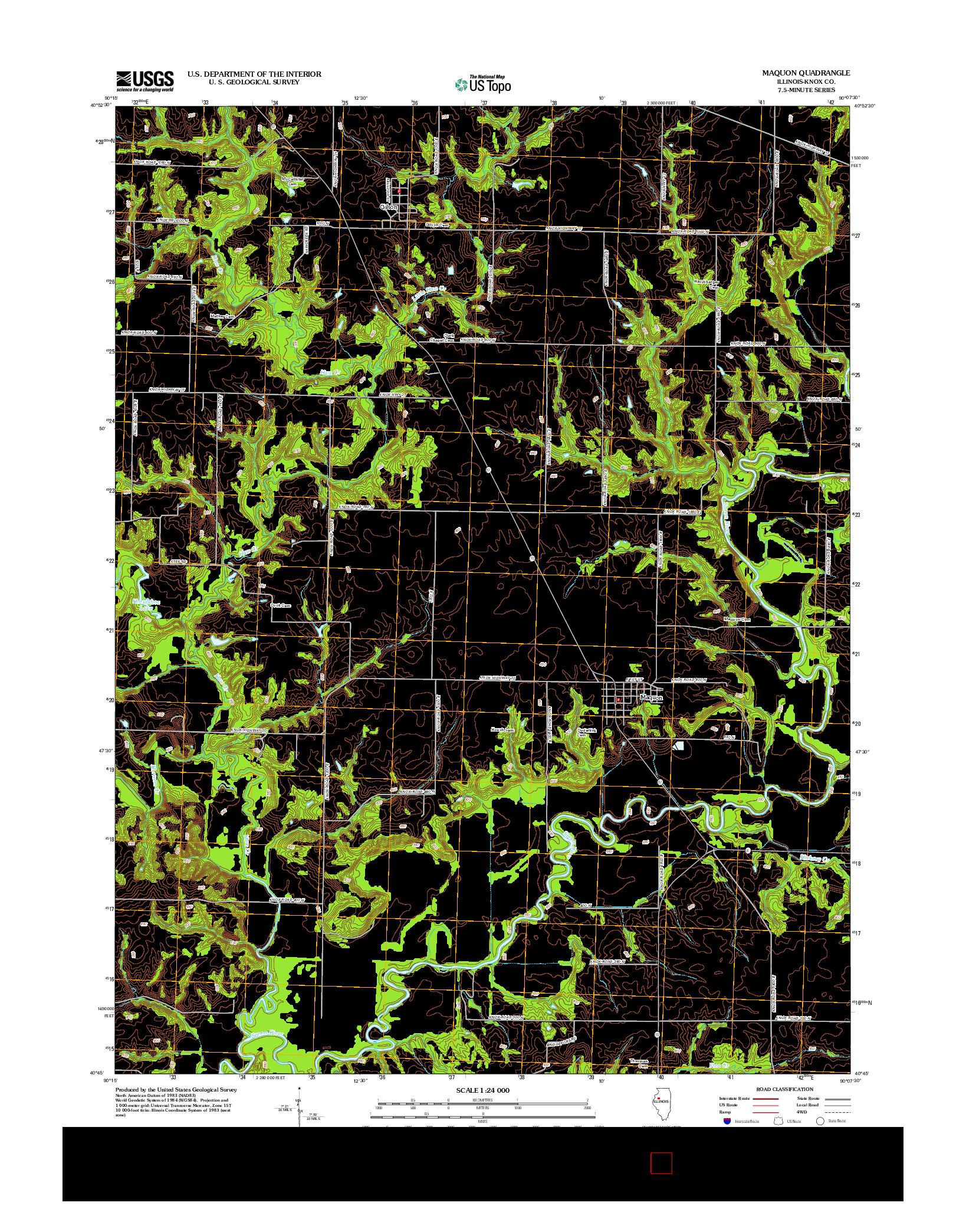 USGS US TOPO 7.5-MINUTE MAP FOR MAQUON, IL 2012