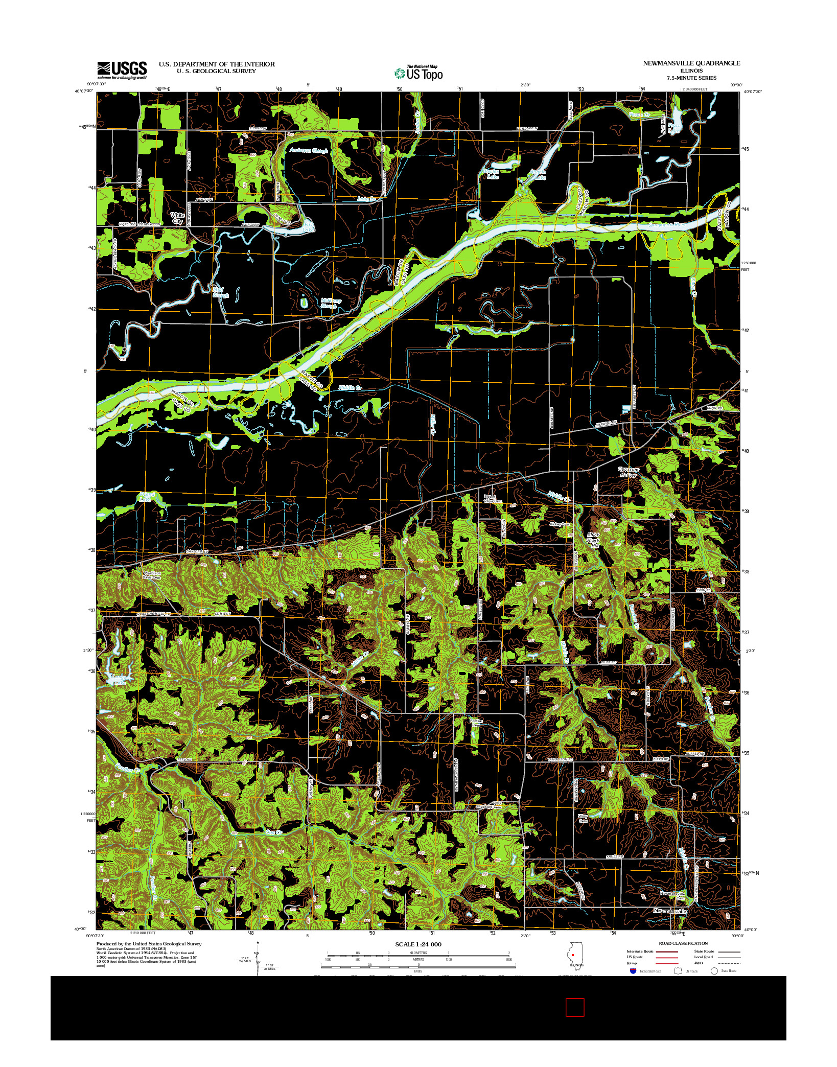 USGS US TOPO 7.5-MINUTE MAP FOR NEWMANSVILLE, IL 2012