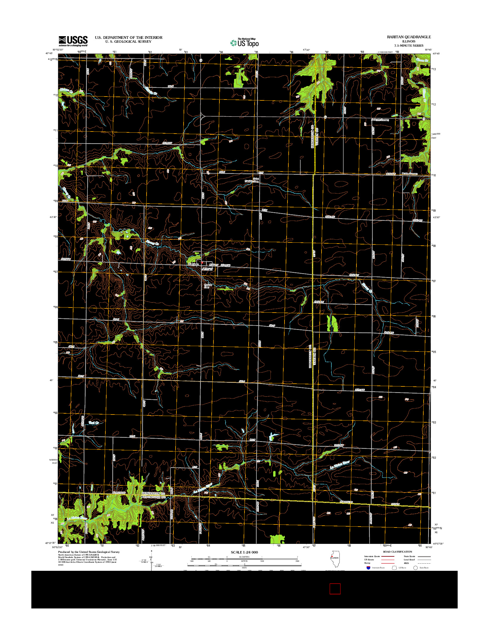 USGS US TOPO 7.5-MINUTE MAP FOR RARITAN, IL 2012