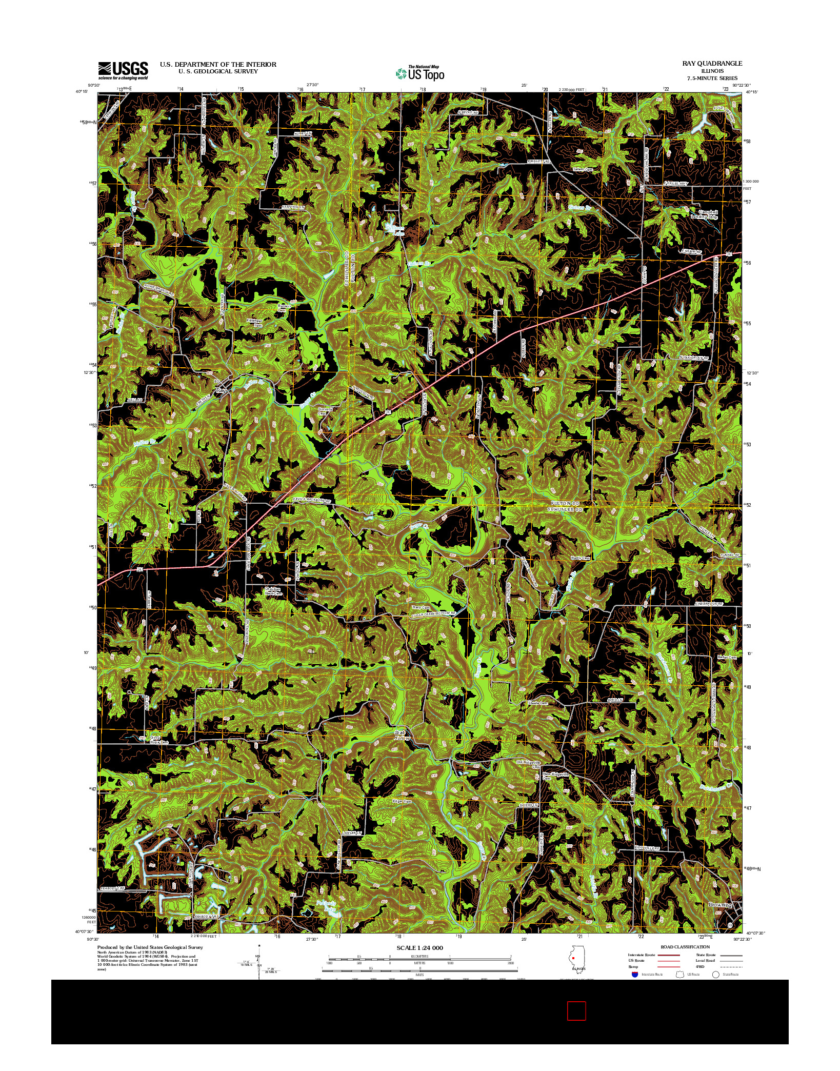 USGS US TOPO 7.5-MINUTE MAP FOR RAY, IL 2012