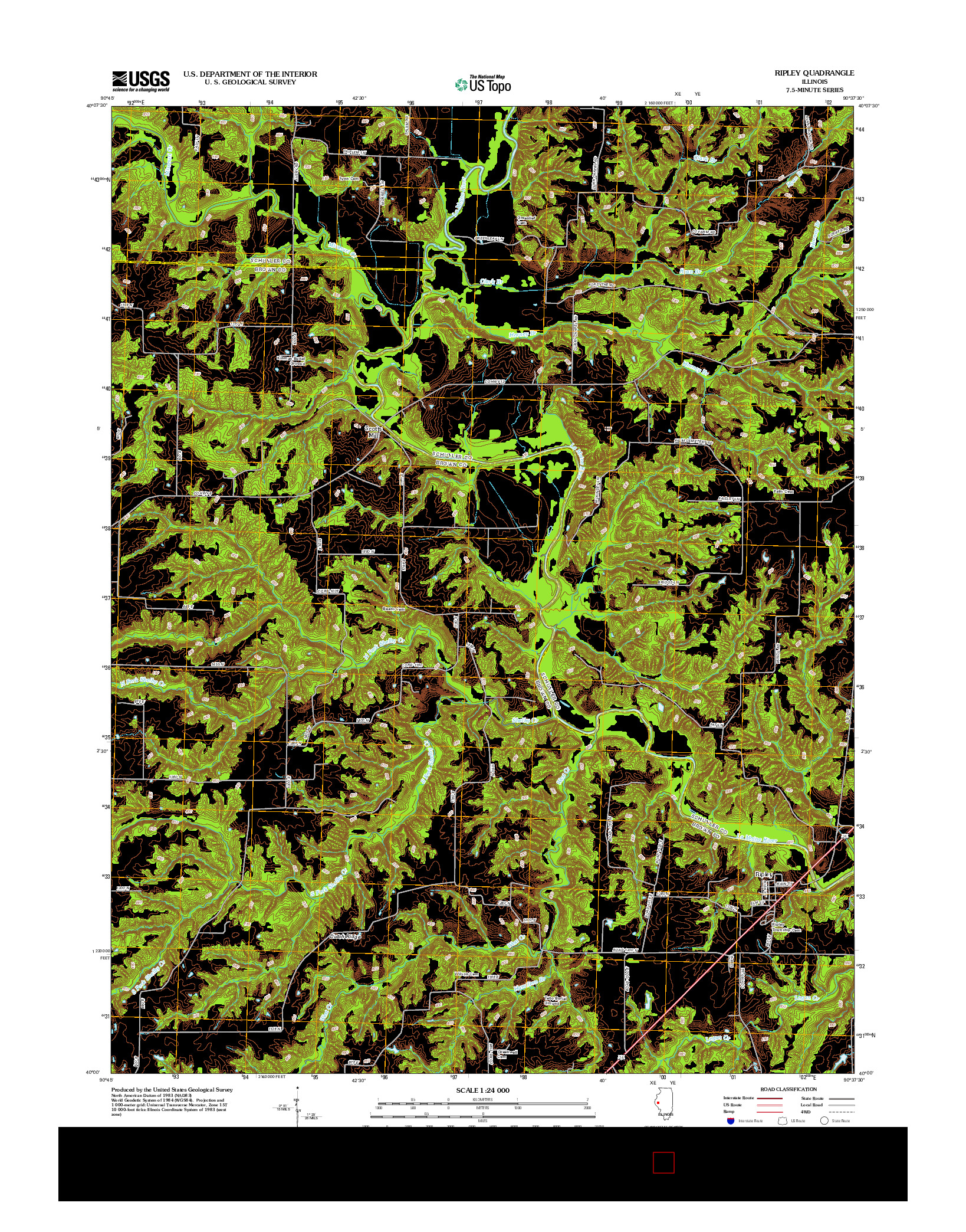 USGS US TOPO 7.5-MINUTE MAP FOR RIPLEY, IL 2012