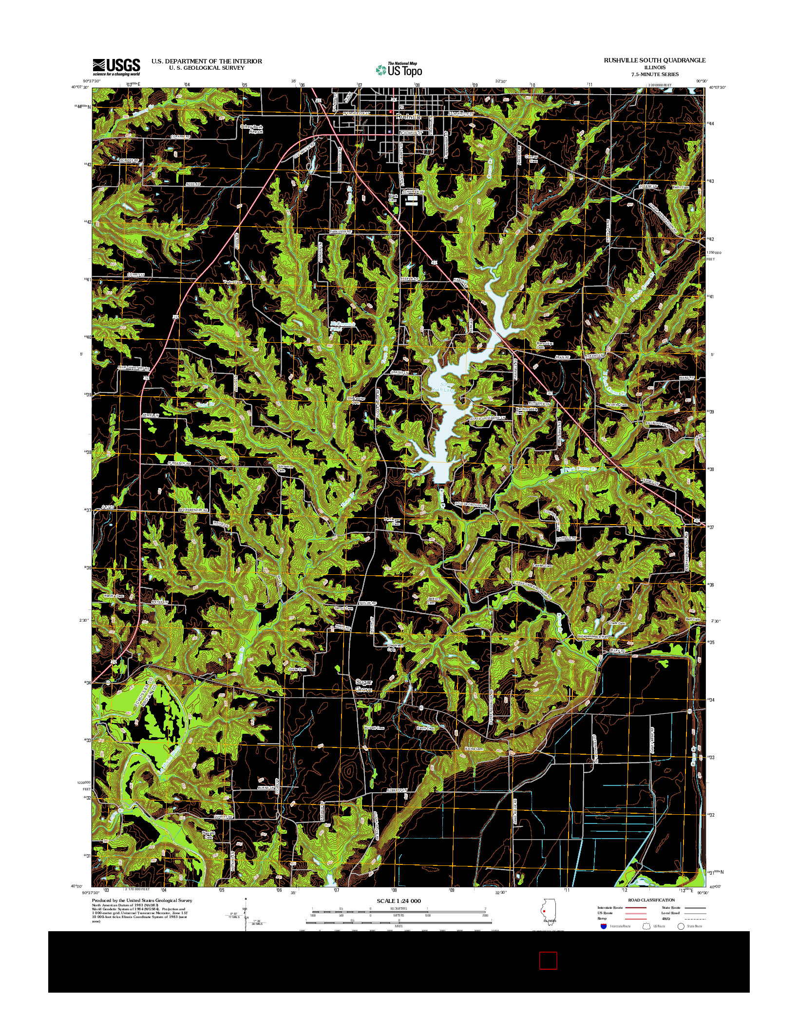 USGS US TOPO 7.5-MINUTE MAP FOR RUSHVILLE SOUTH, IL 2012