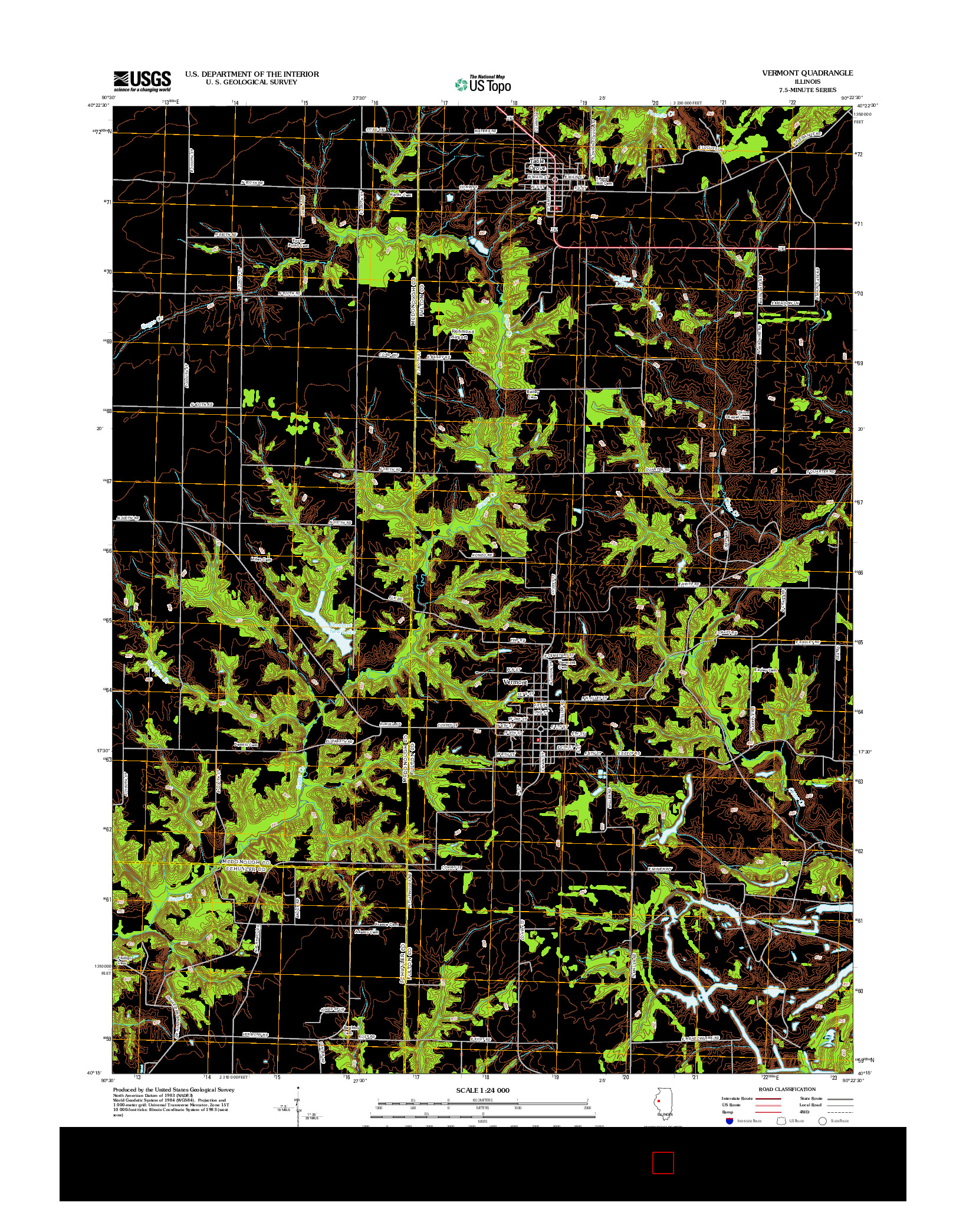 USGS US TOPO 7.5-MINUTE MAP FOR VERMONT, IL 2012