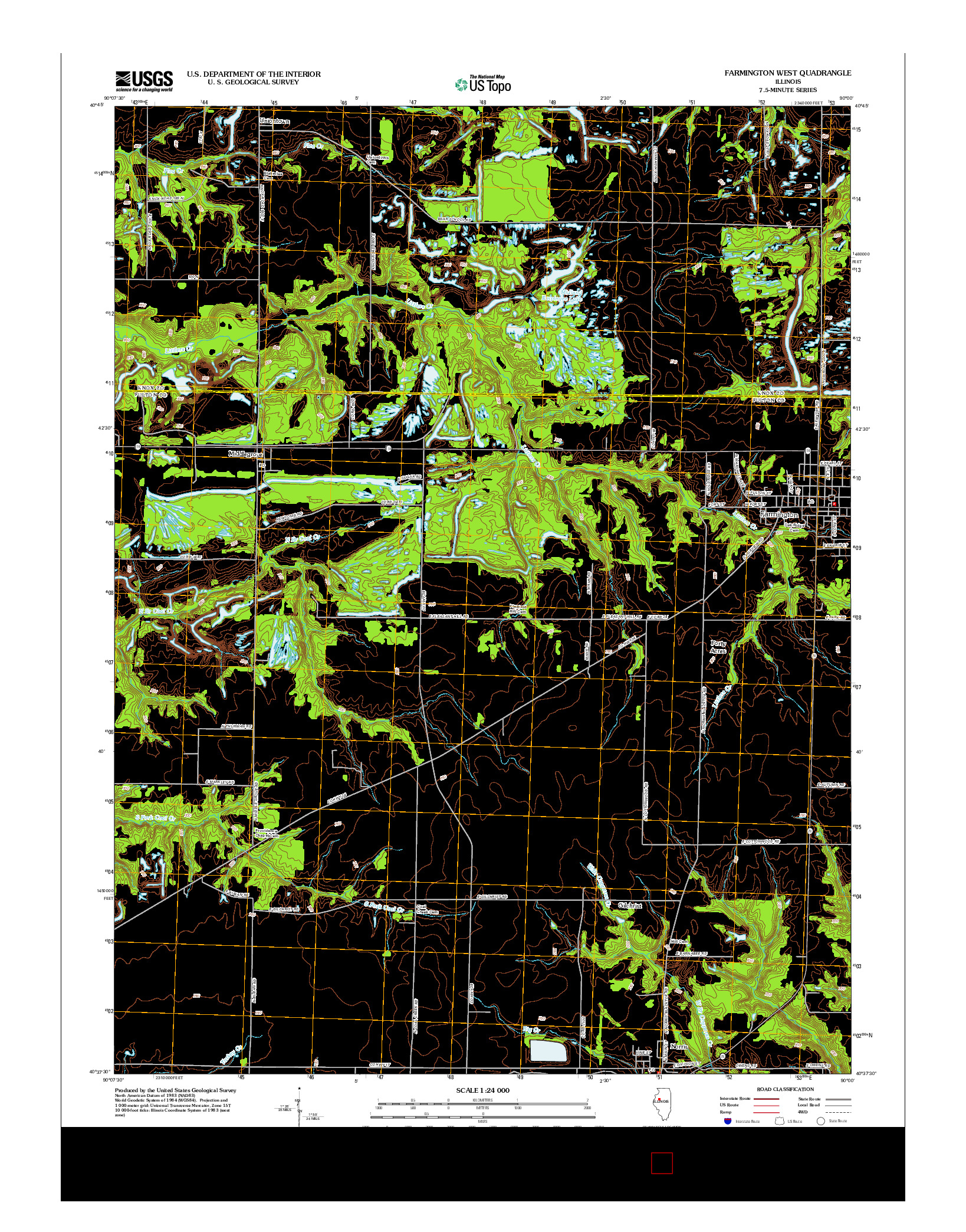 USGS US TOPO 7.5-MINUTE MAP FOR FARMINGTON WEST, IL 2012