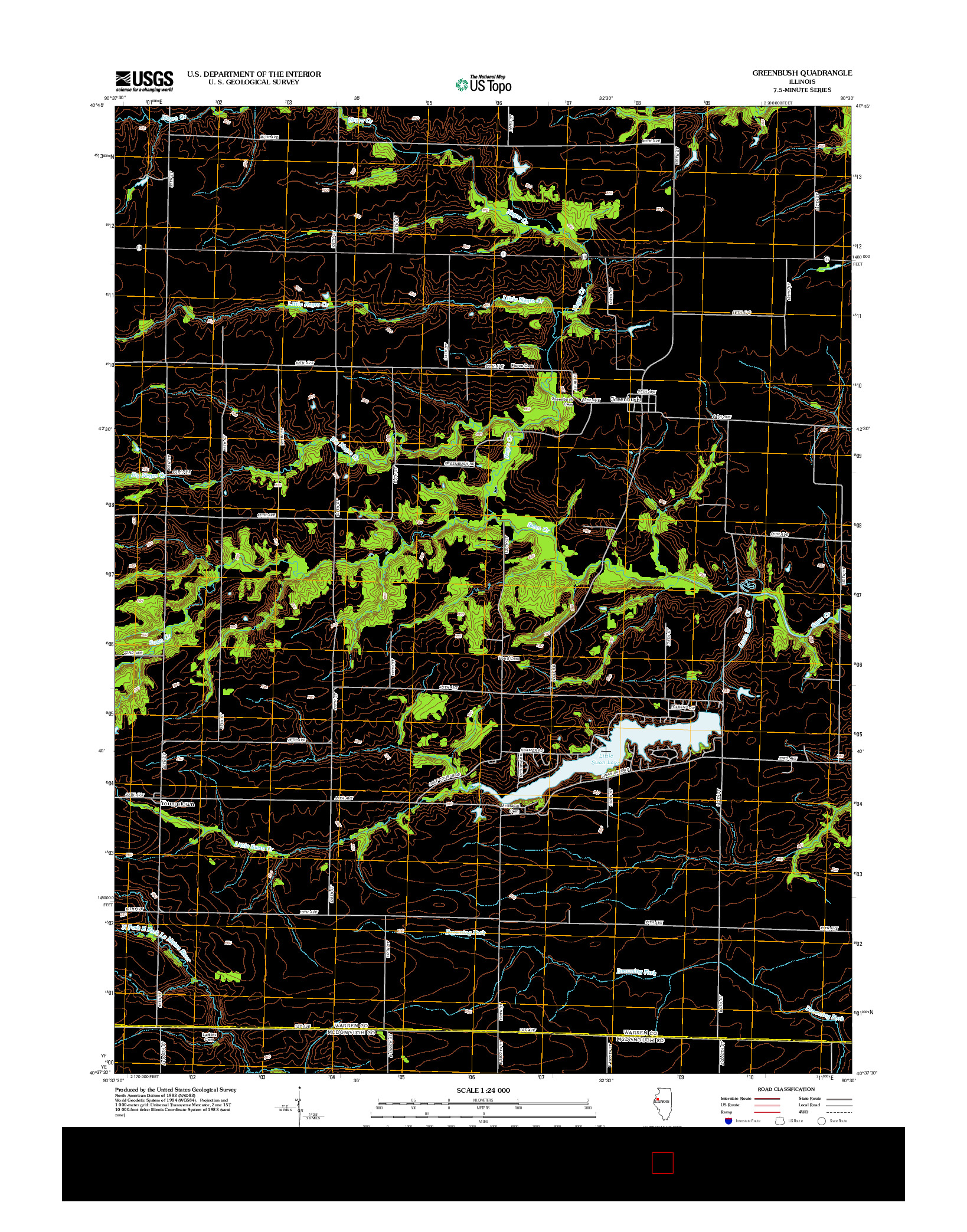 USGS US TOPO 7.5-MINUTE MAP FOR GREENBUSH, IL 2012