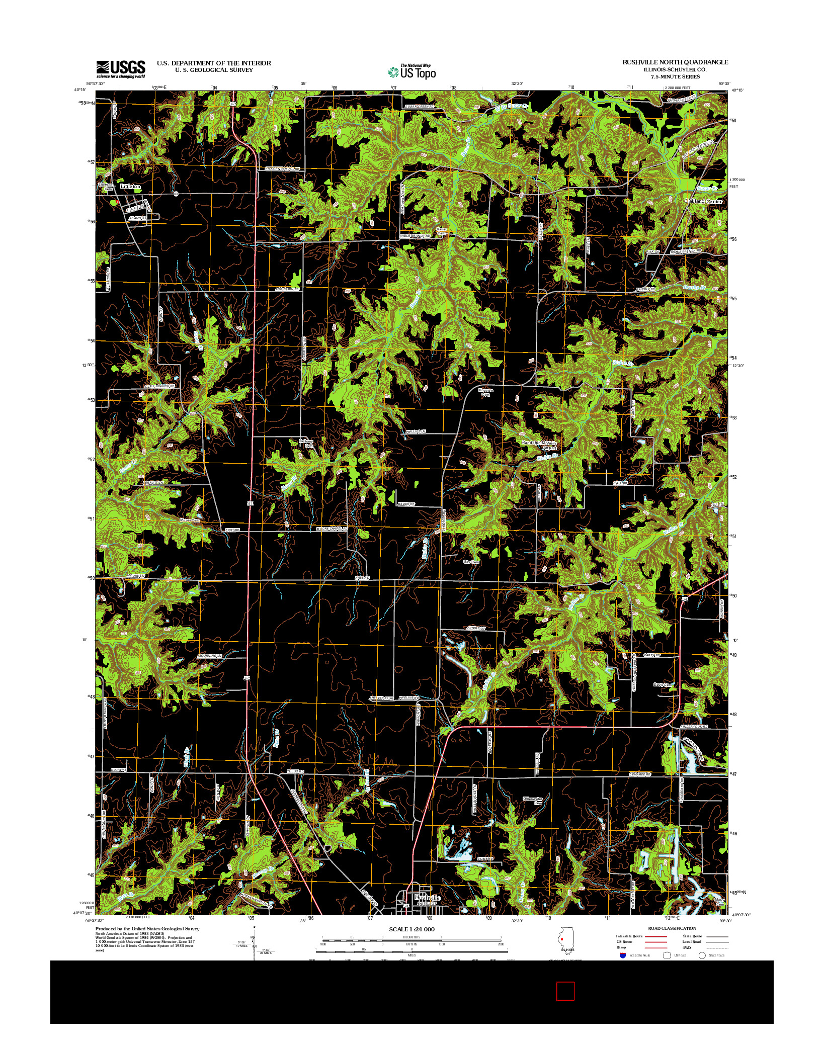 USGS US TOPO 7.5-MINUTE MAP FOR RUSHVILLE NORTH, IL 2012